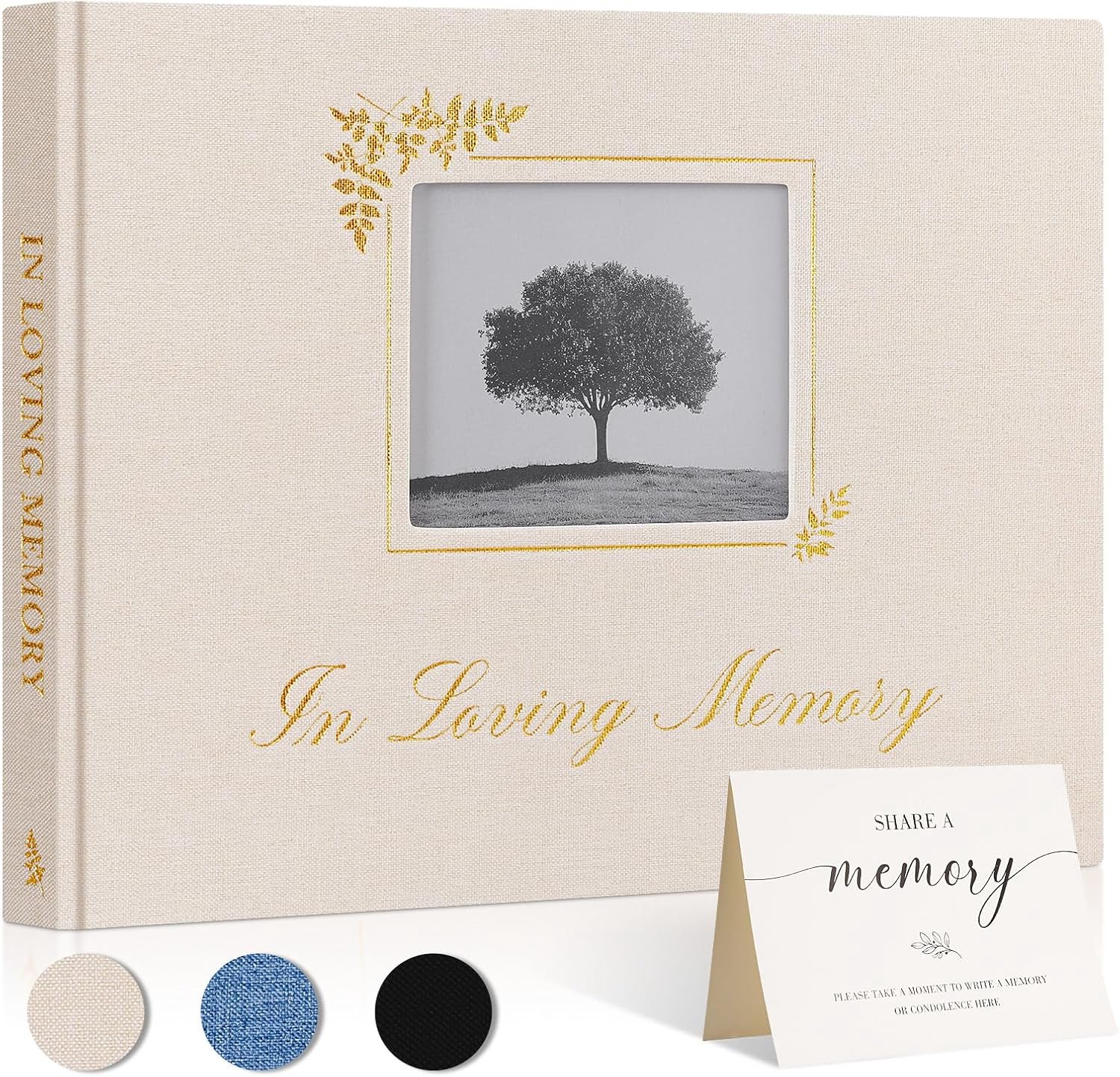 Lanpn Funeral guest book for memorial service, in loving funeral memory book with table board, funeral favors login - ShopVlot