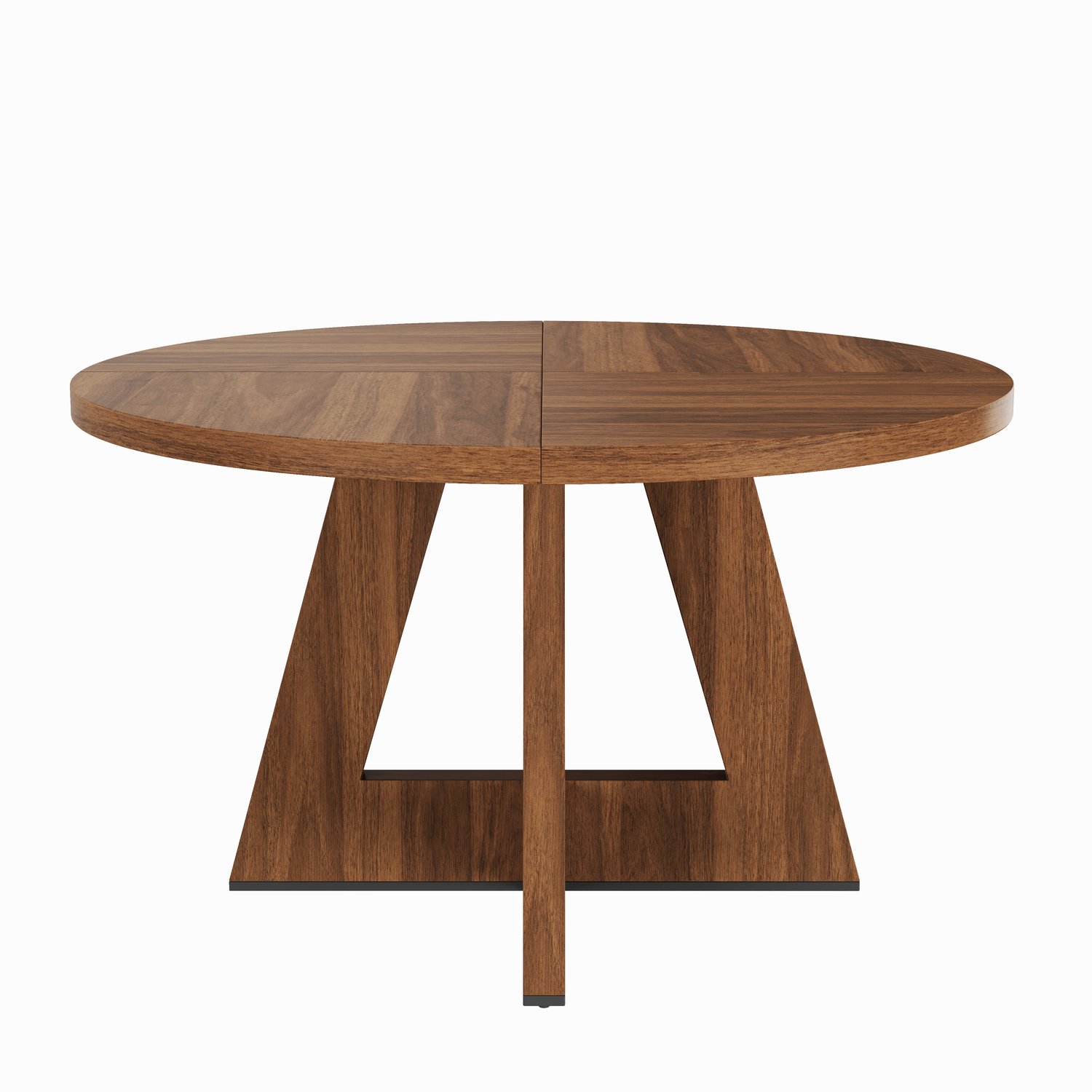 SONNENH Eettafel - Rond blad - Ø 120 cm - 120 x 120 x 75 cm - Walnootlook