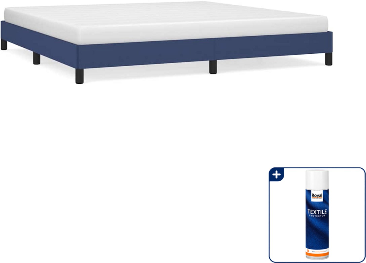 vidaXL bedframe - 200 x 200 cm - stof - blauw - Inclusief textielbeschermer 500 ml