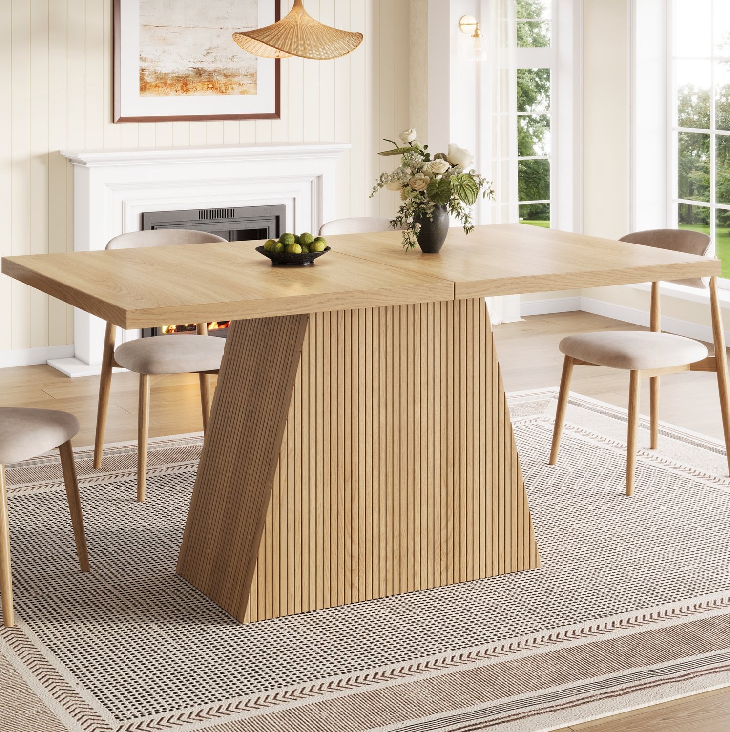 Maisentiel Uitschuifbare eettafel 120-160 x 80 x 76 cm - licht eikenlook - 4-6 personen