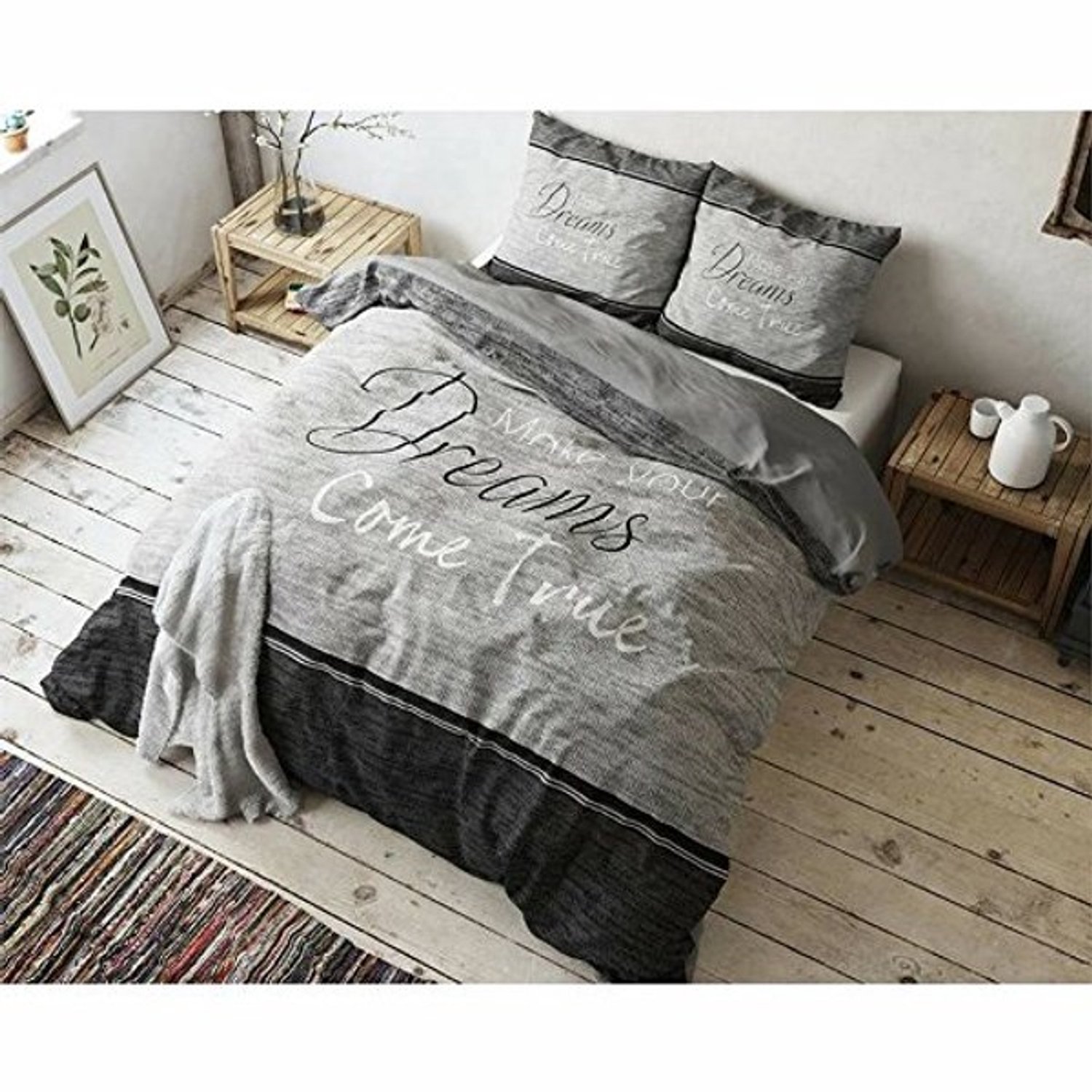 Duraxl Dekbedovertrek - 100% katoen - 200 x 220 cm - Grijs
