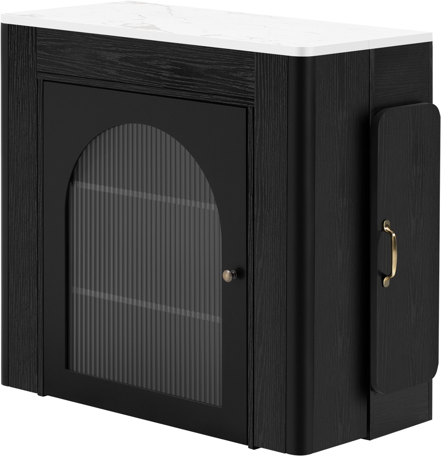 MUVANO Uitschuifbare eettafel - Keukeneiland op wielen - Afneembaar blad - Led en USB-C - 83 x 39,6–149,6 x 77 cm - Keuken en eetkamer - Zwart/wit