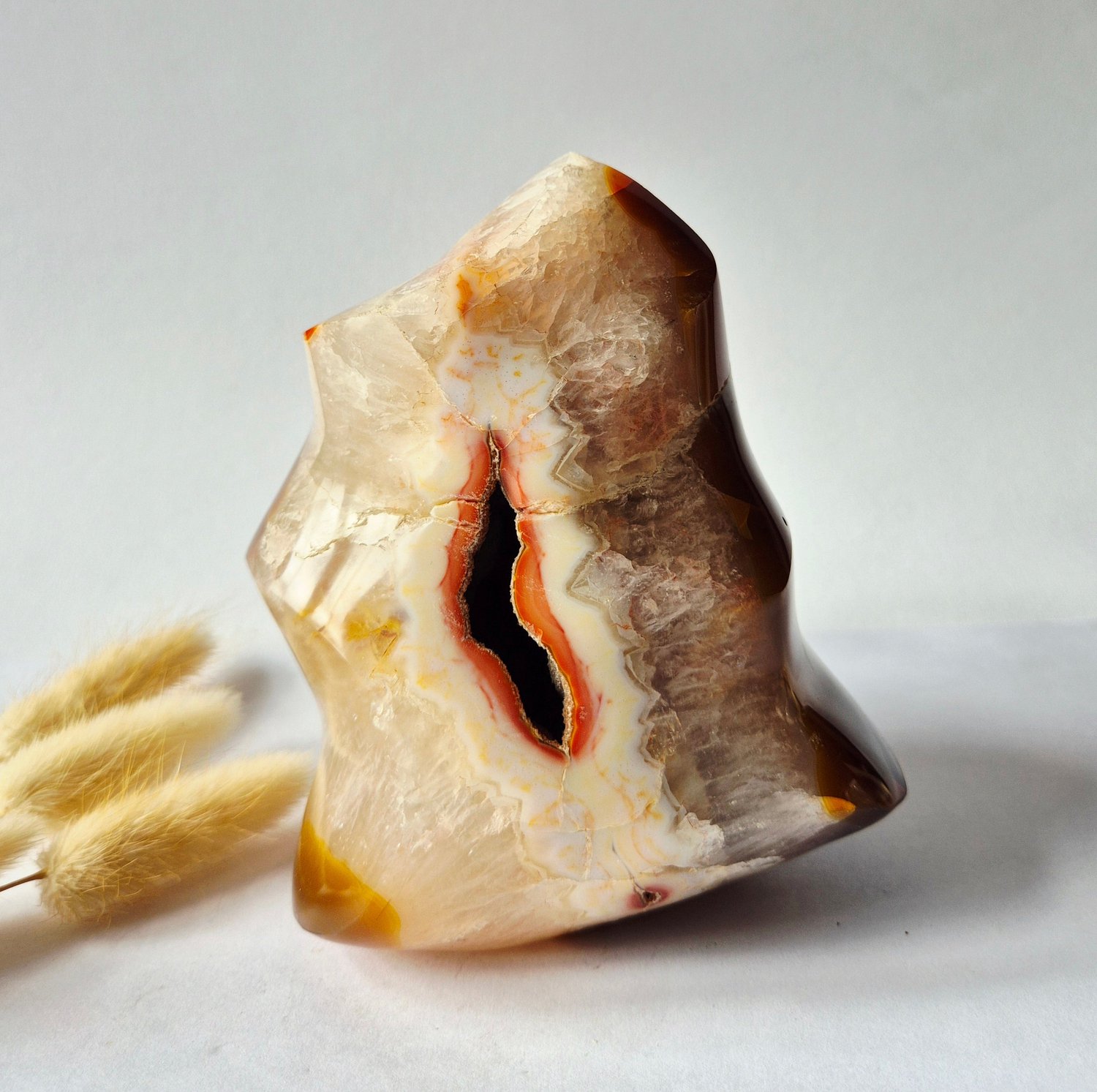 Moonlight Gemstones XL Carnelian (Carneool) Flame 1300g | Gepolijst Uniek Exemplaar Meerkleurig