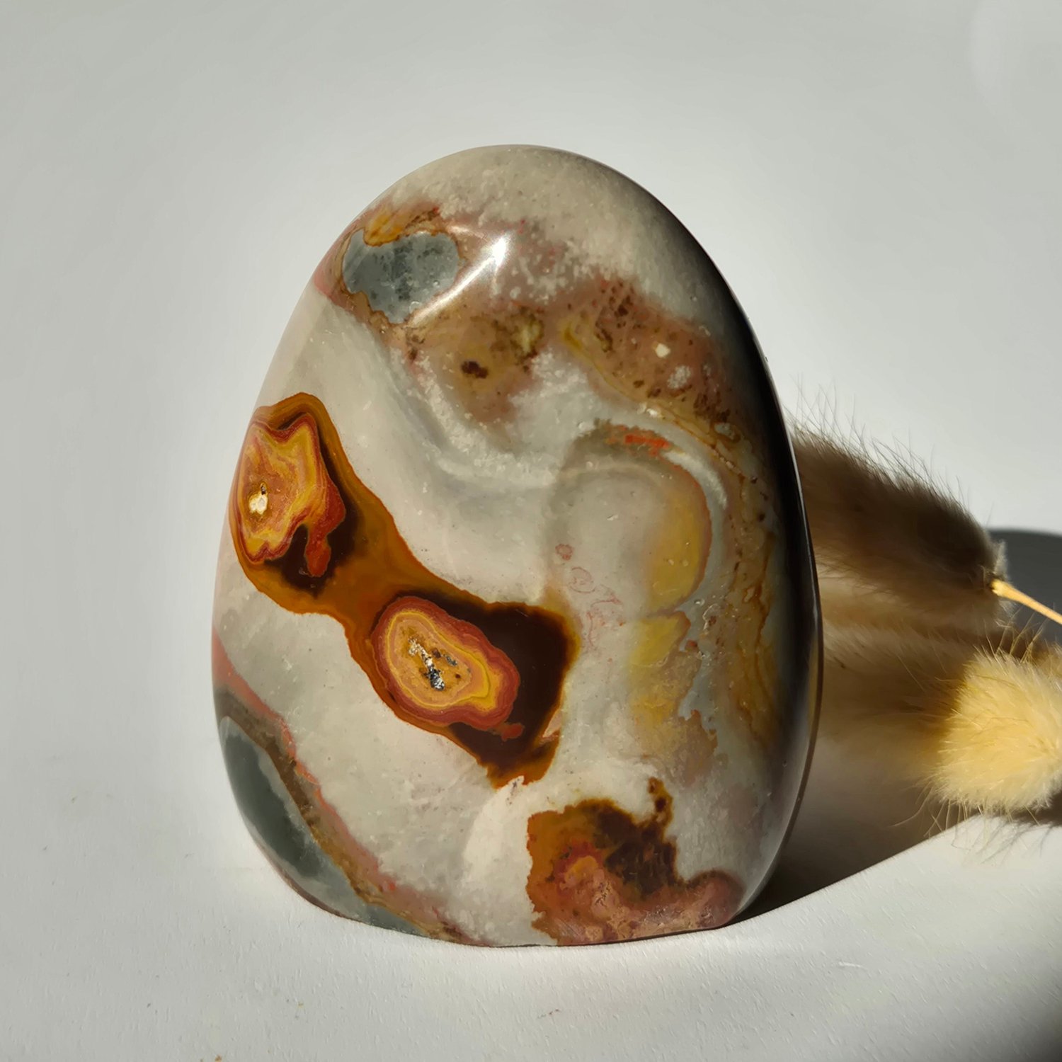 Moonlight Gemstones Edelsteen Spiritueel Statement piece Polychrome Ocean Jasper Freeform – 439g Meerkleurig