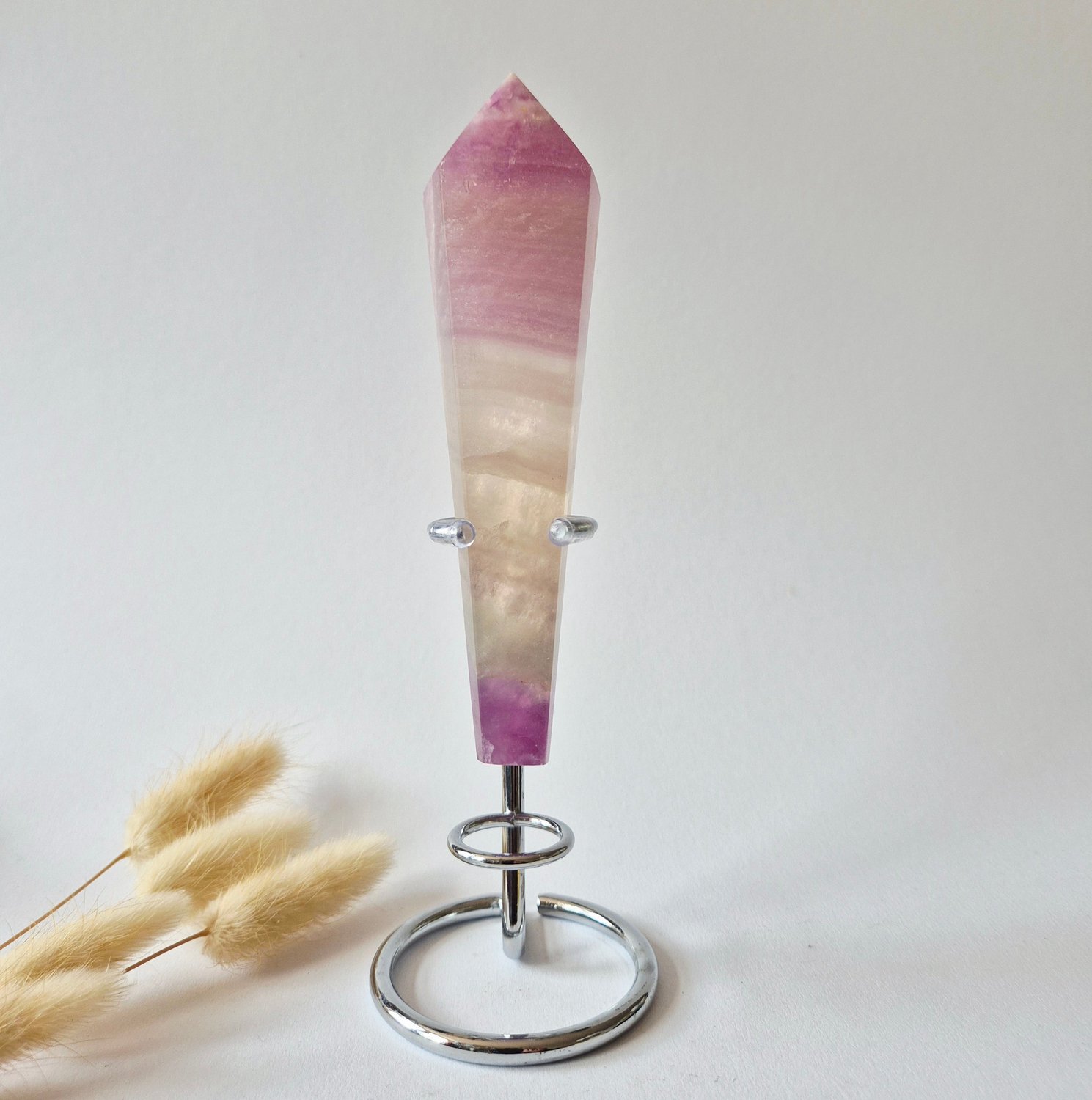 Moonlight Gemstones Candy Fluorite Scepter / Wand - Fluoriet - 279 gram incl. willekeurige standaard Meerkleurig
