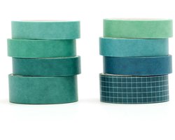 YUBBAEX Dunne Washi Tape-set, 8 rollen, masking tape, kleurrijk, voor kunst, doe-het-zelf, handwerk, dagboek - ShopVlot