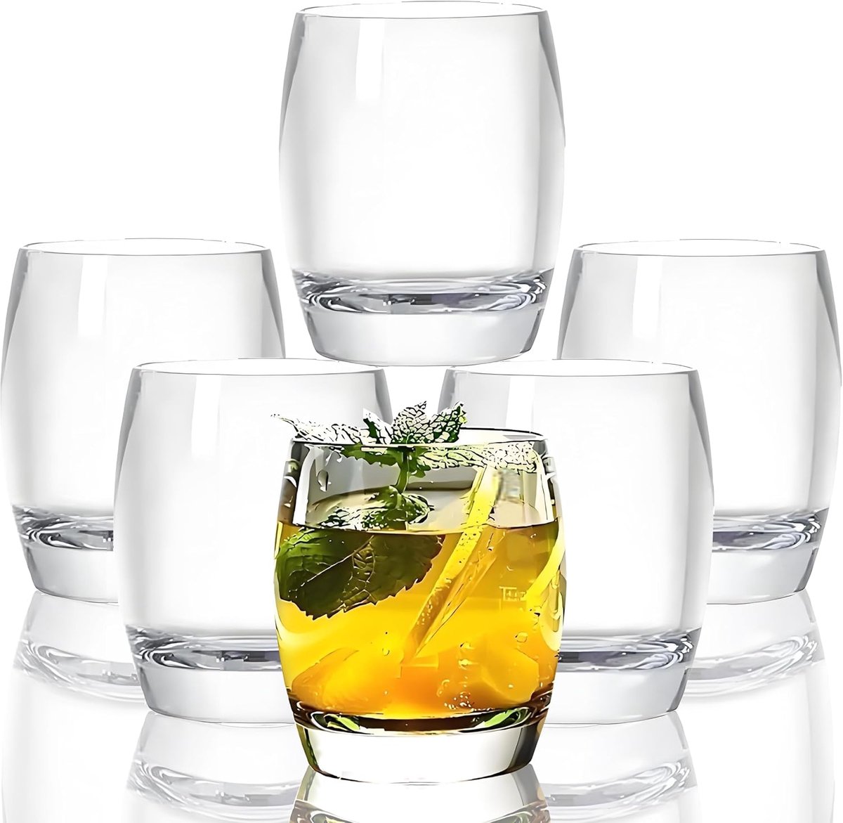 Set of 6 Plastic Drinking Glasses, Dishwasher Safe, BPA Free, Shatterproof Juice Glasses for Kids, Shatterproof Wine - ShopVlot