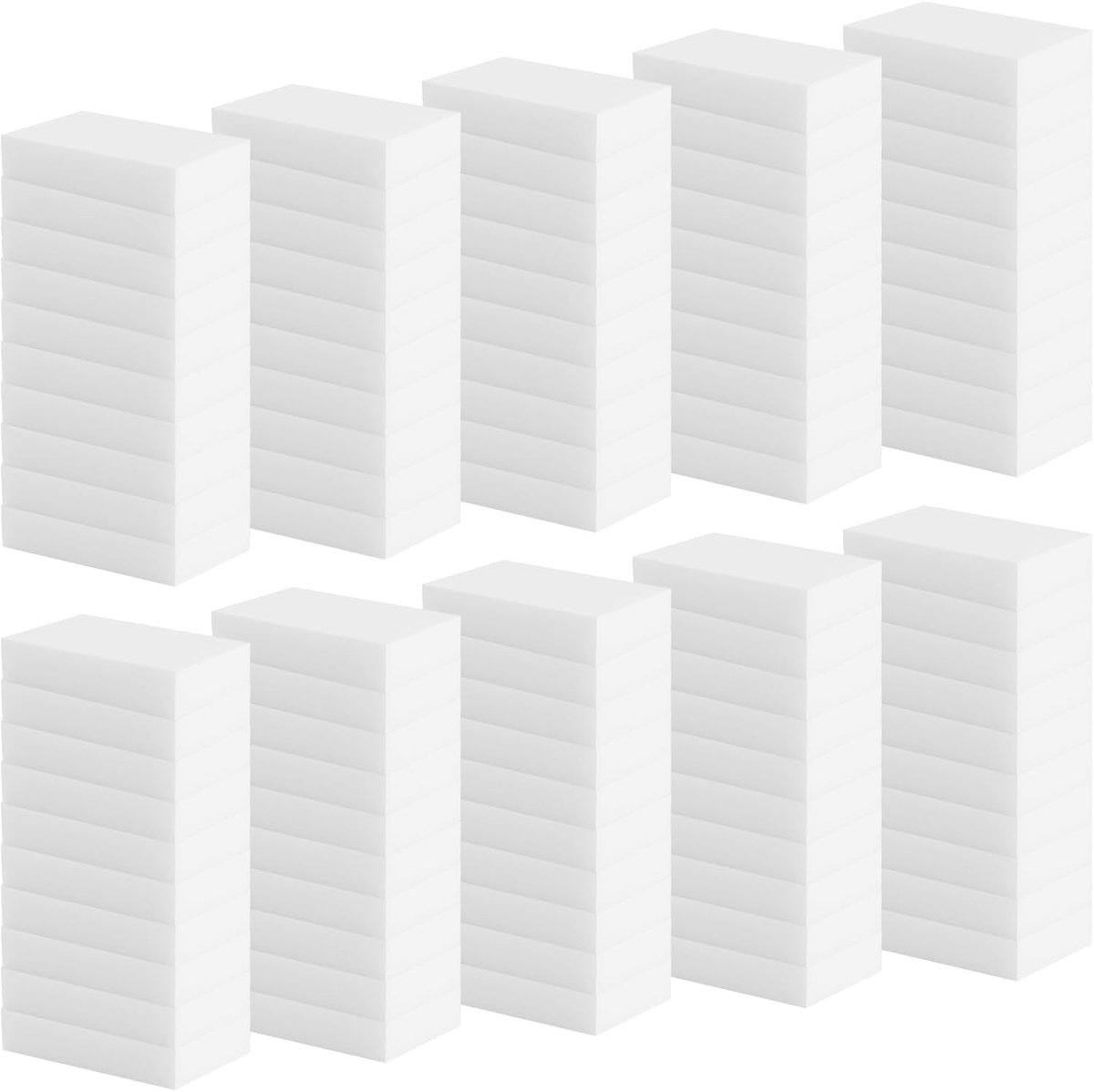 Pack van 100 Melamine Schoonmaak Sponsen, Multifunctionele Vlekkenverwijderaar voor Keuken, Badkamer en Auto, 100 x 60 x 20 mm, Chemievrij en Effectief