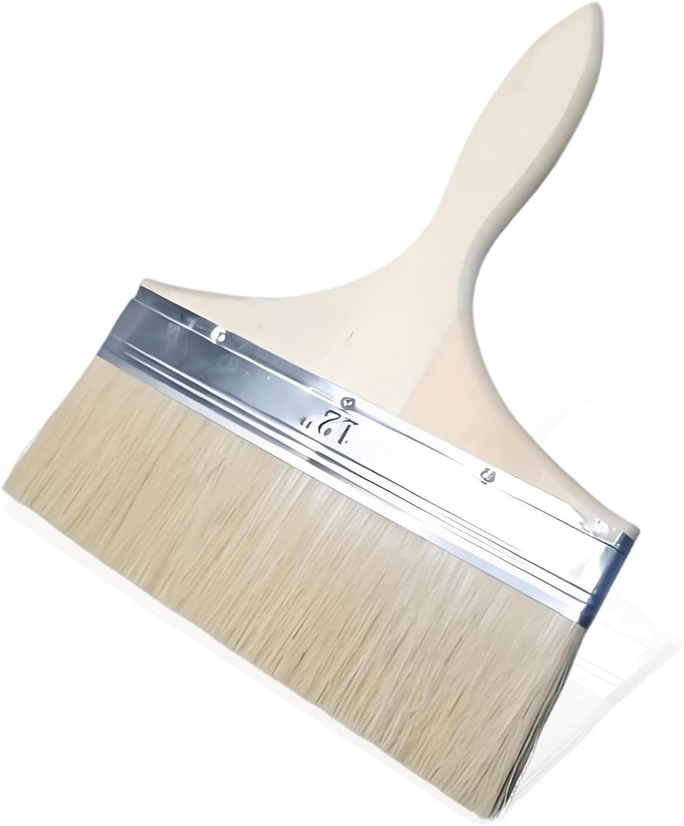20,5 cm brede kwast, houten handvat, schilder- en lazuurkwast voor hout buiten, grote vlakkwast voor olie, lak, beits - ShopVlot