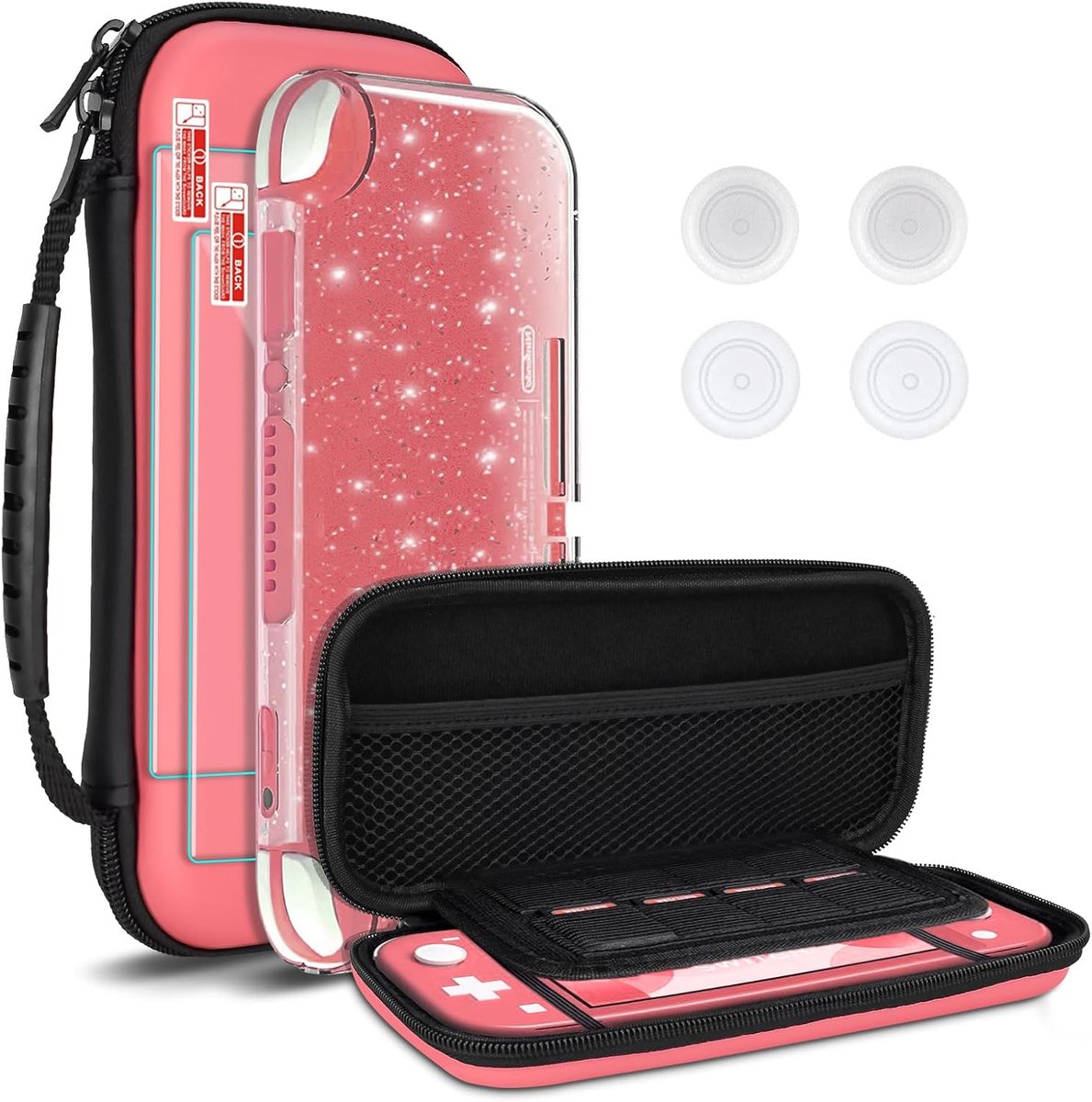 DLseego Draagtas compatibel met Switch Lite, draagbare reishoes cover harde schaal 4-in-1 case & accessoires kit met 1 - ShopVlot