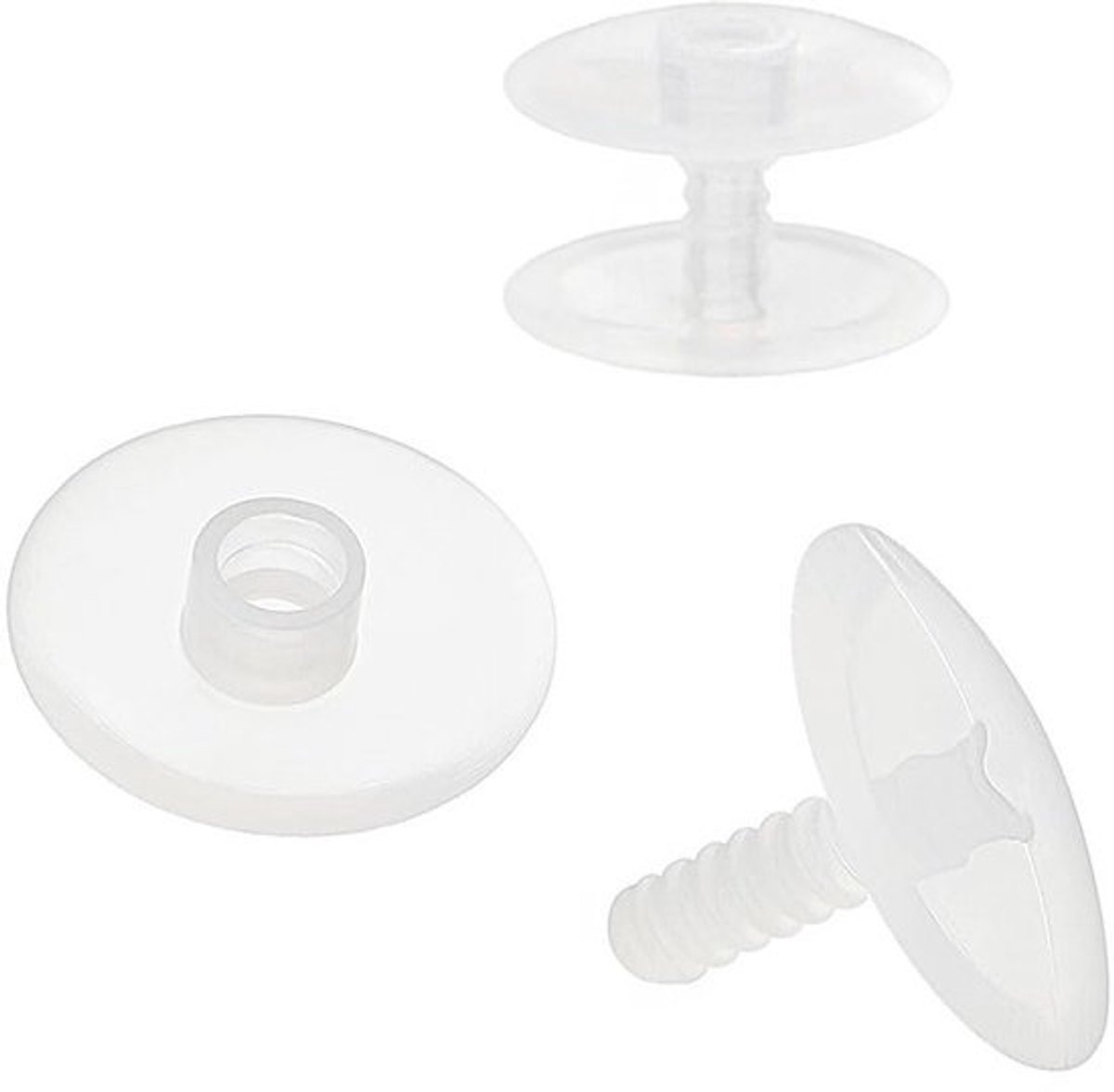 Kunststof oogjes - Drukoogjes - voor nieten - Voor het vullen van mappen - Standaardgaten - 0,5 cm - 20 stuks - 19 mm - Transparant