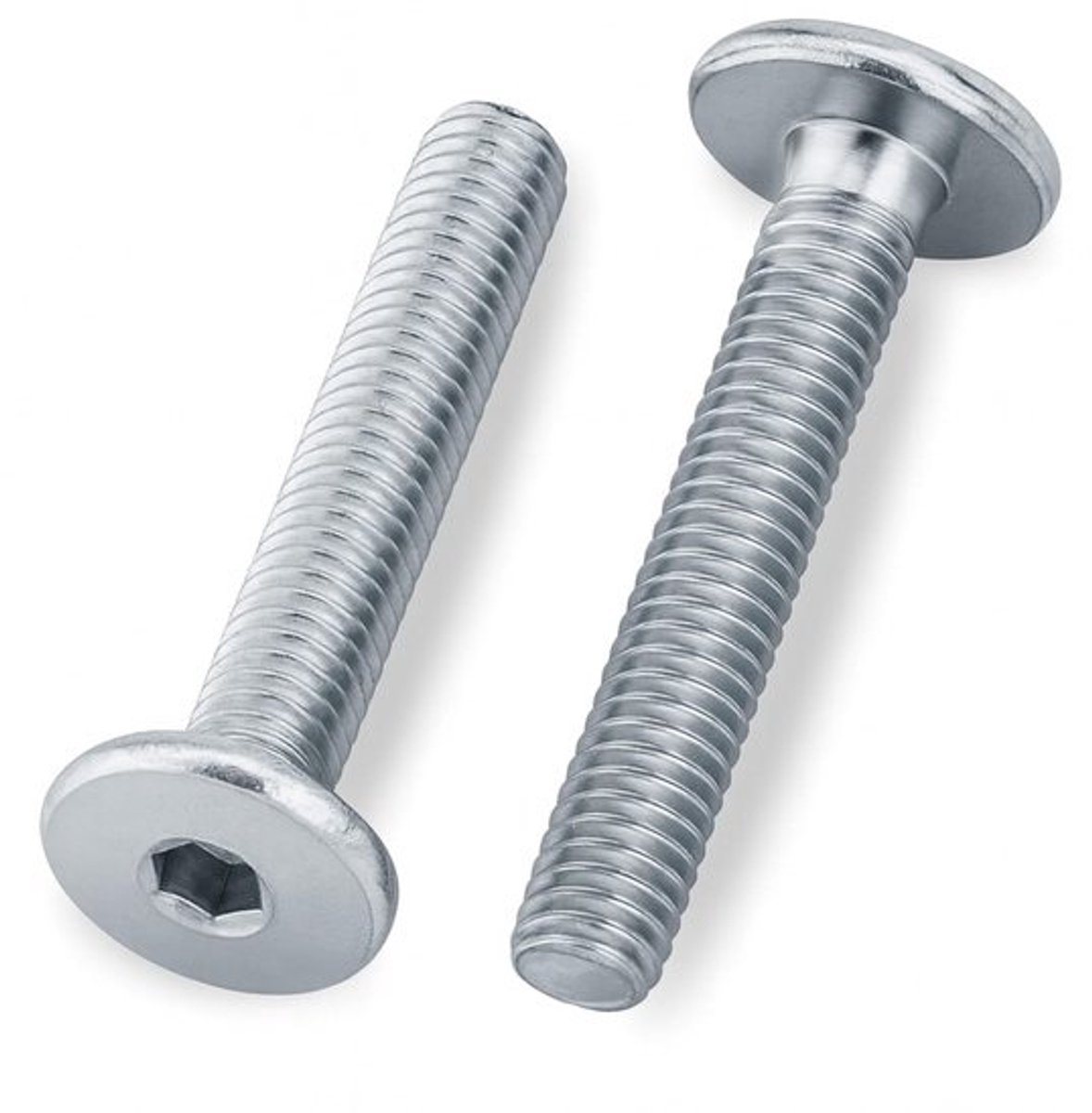 Cilinderkopschroeven met binnenzeskant - machineschroeven met voldraad - voor metaal en hout - zinkgecoate afwerking - M6 x 25 mm - zilver