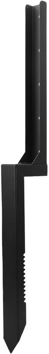Hekpaalreparatie - Paalankerset - Hekken versterken - Robuust stalen frame - 86 cm lengte - Zwart