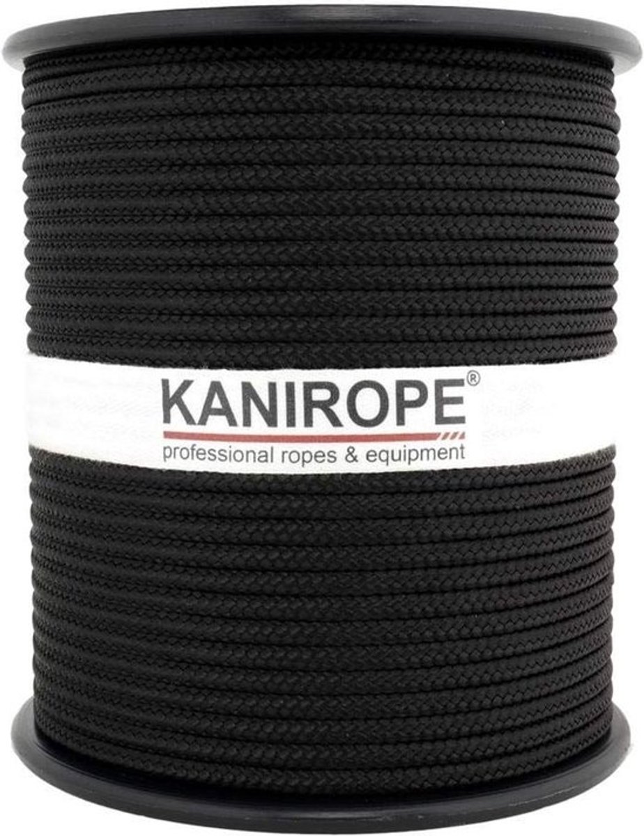 PP-touw - Polypropyleenkoord - Voor veelzijdige bevestiging - 16-voudig gevlochten - 3 mm - 100 m - Zwart