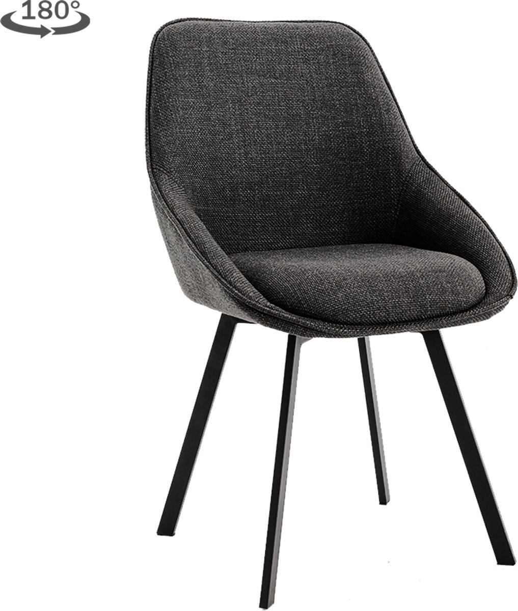 Tower Living Borgo sidechair swivel 180? - Bjorn 19 Antracite Antraciet