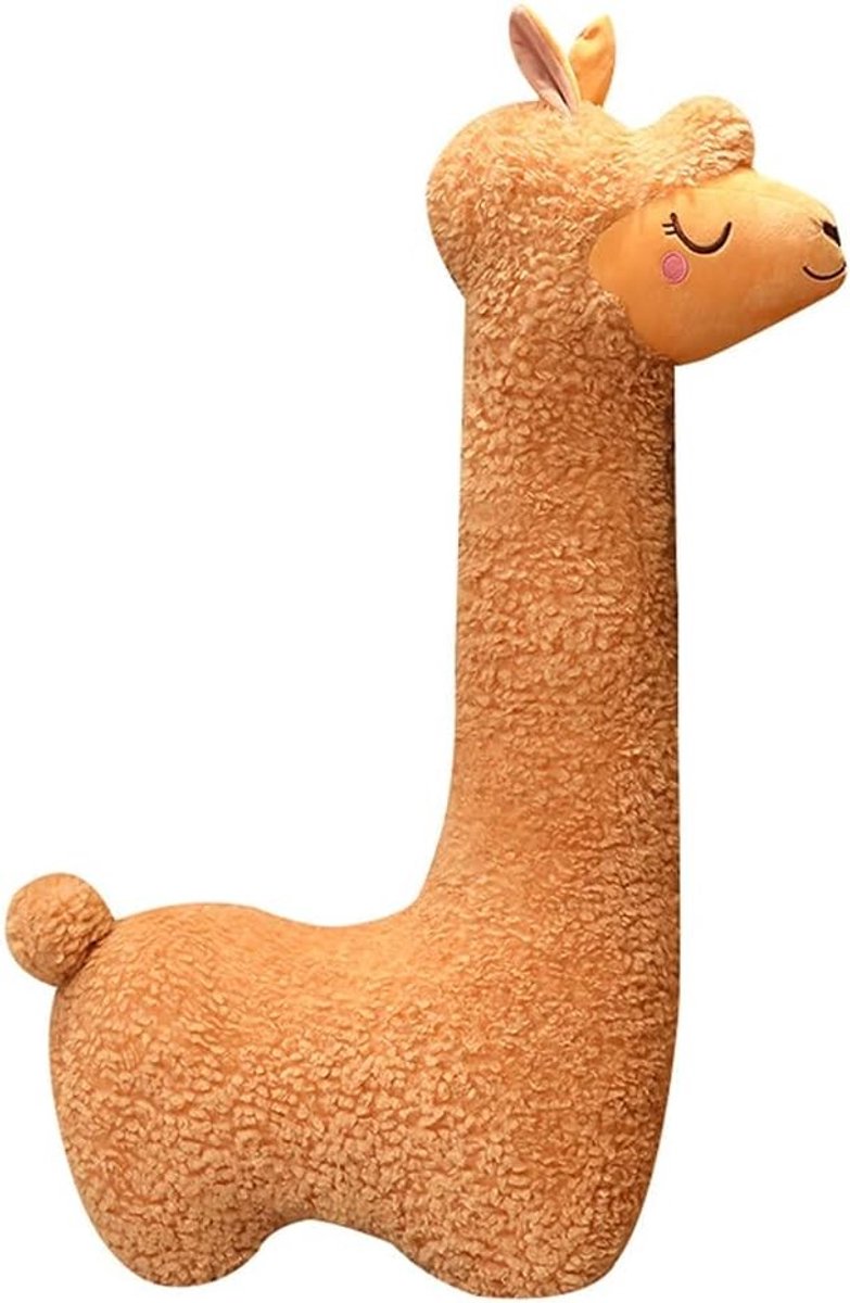 Giant Alpaca Plush Long Body Pillow - Fluffy Cuddly Toy voor Kinderen en Volwassenen, Perfect als Cadeau voor Kerst, Verjaardag of Valentijn