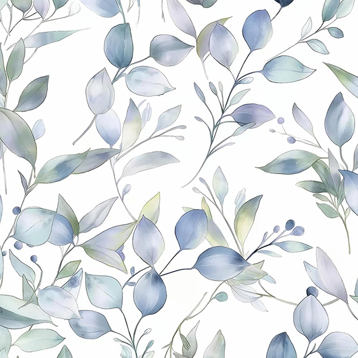 Milaosk Self Adhesive Wallpaper Blue White Leaves 44cm x 300cm Self Adhesive Paper For Furniture Waterproof Vinyl - ShopVlot