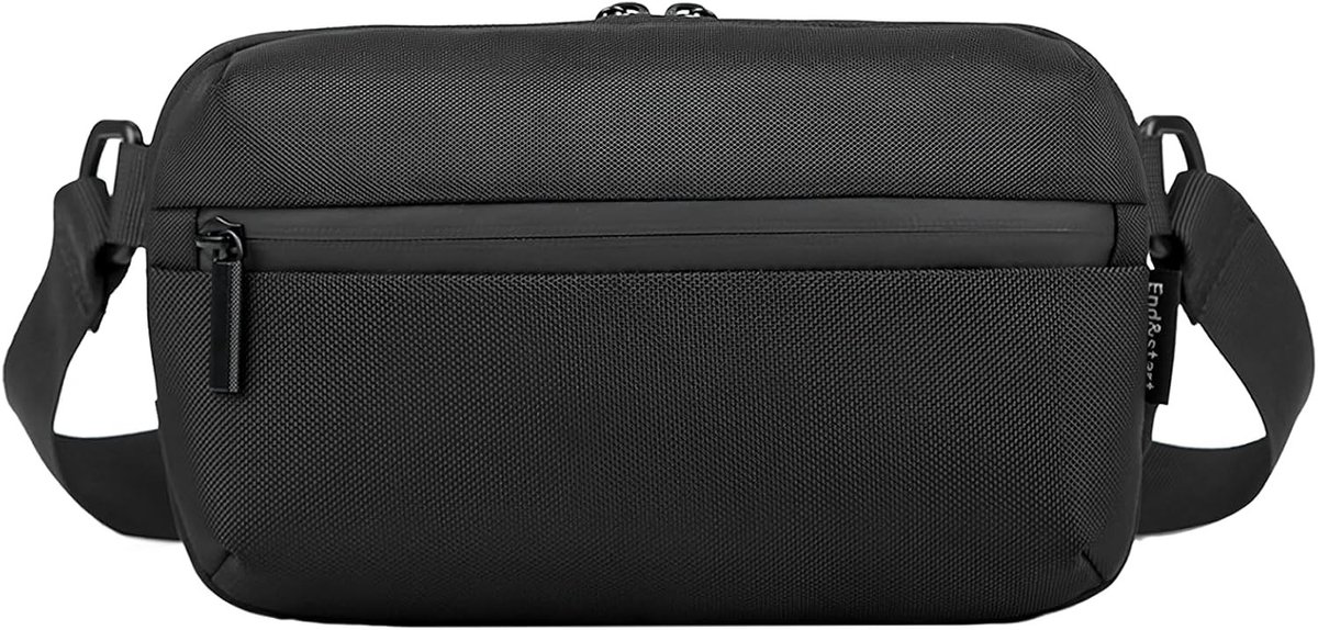 Minimalistische 1.5L Crossbody Sling Bag voor Mannen en Vrouwen - Ideaal voor Hardlopen, Reizen en Dagelijks Gebruik met Verstelbare Heupriem, Zwart
