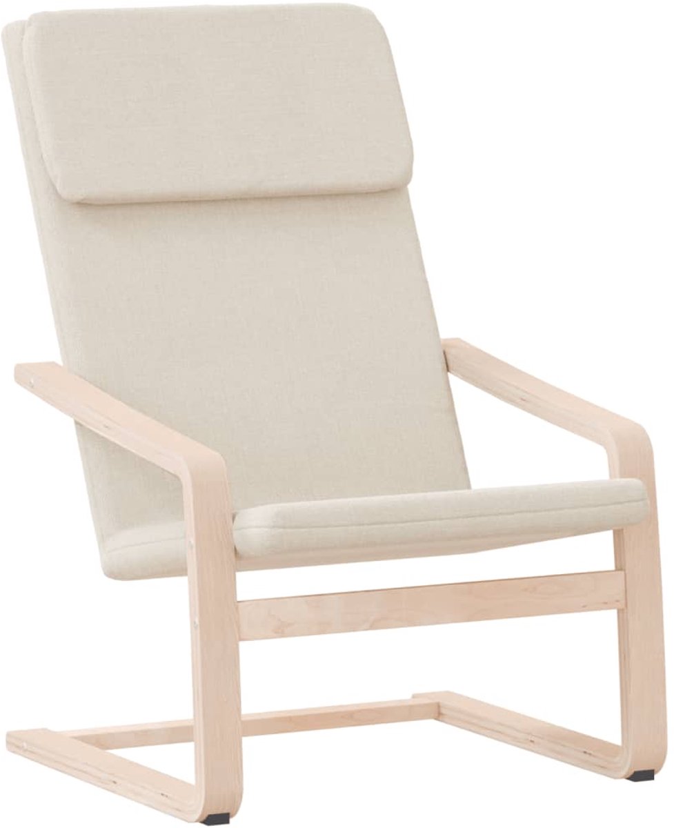 vidaXL Relaxstoel - stof - crèmekleurig