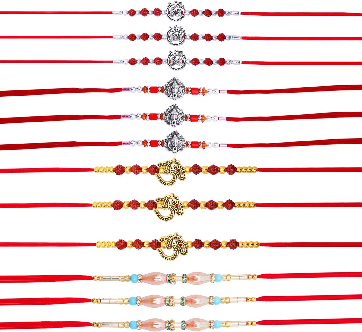 Rakhi voor broer zus set van 12 Rakhi draad armband Dora-set cadeaubon