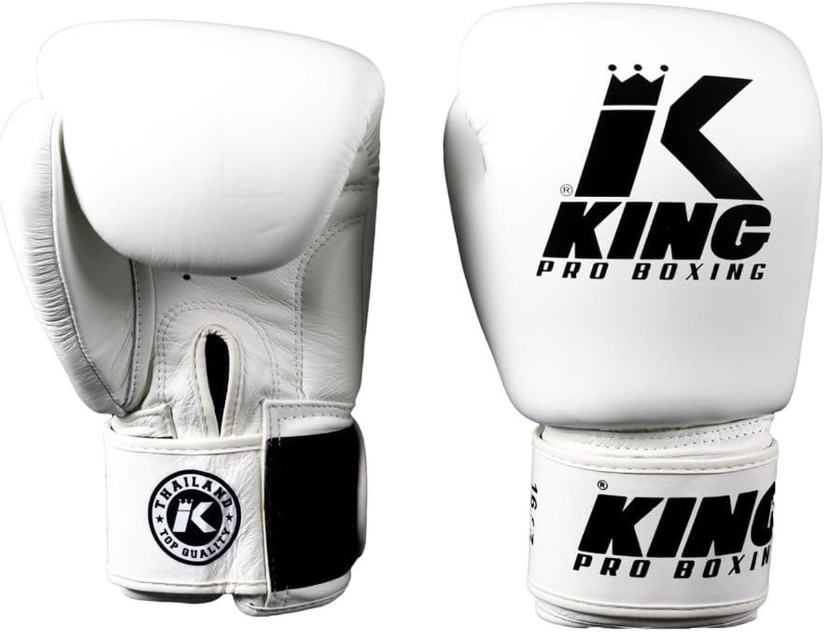 King Pro Boxing boxing gloves - BGVL 3 - White/Black - 12 oz - ShopVlot