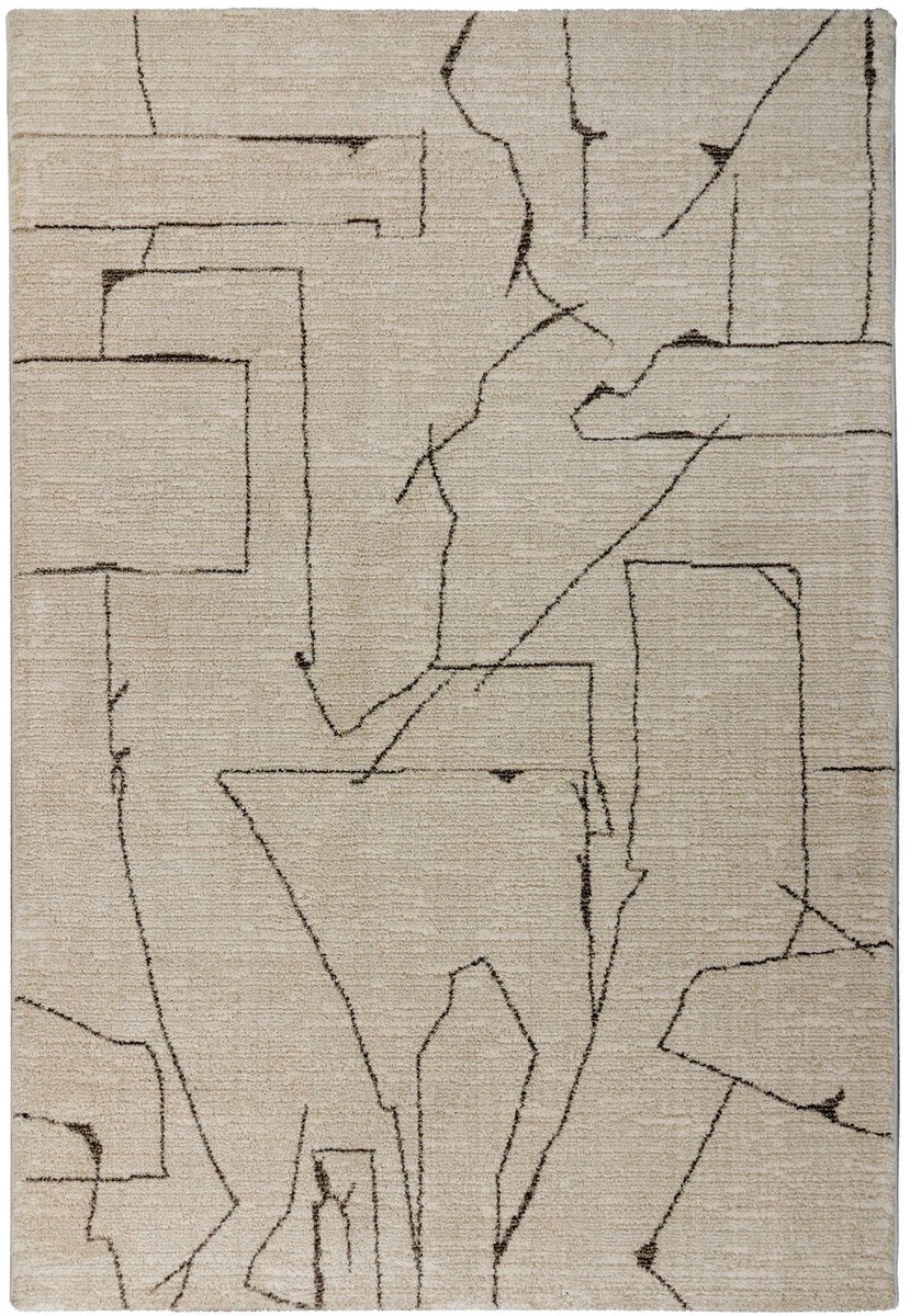 Dutch XXL Hoogpolig Vloerkleed | Tapijt | Napoli | Abstract | Crème