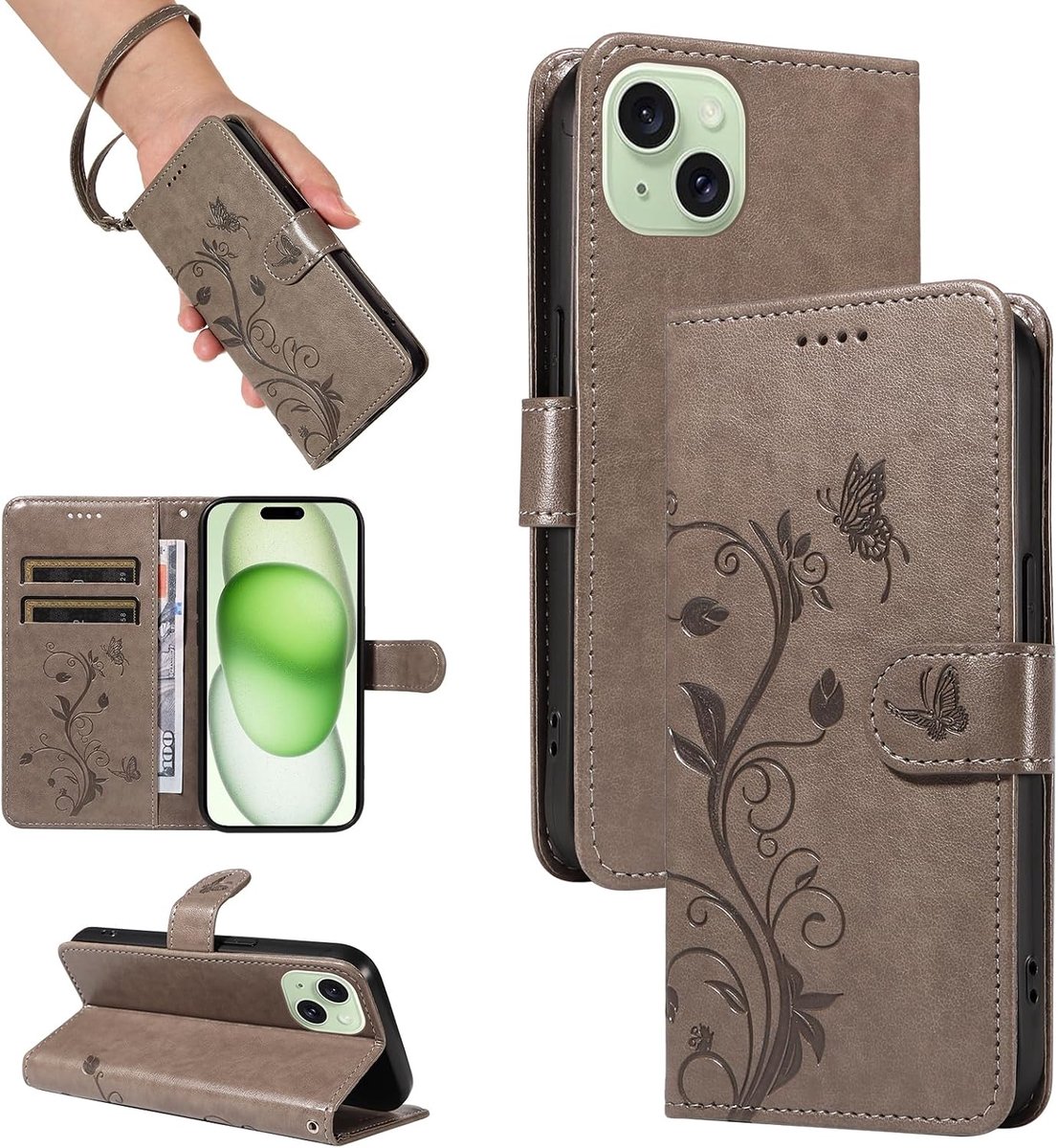 Hoesje voor iPhone 15 Plus, Grijs