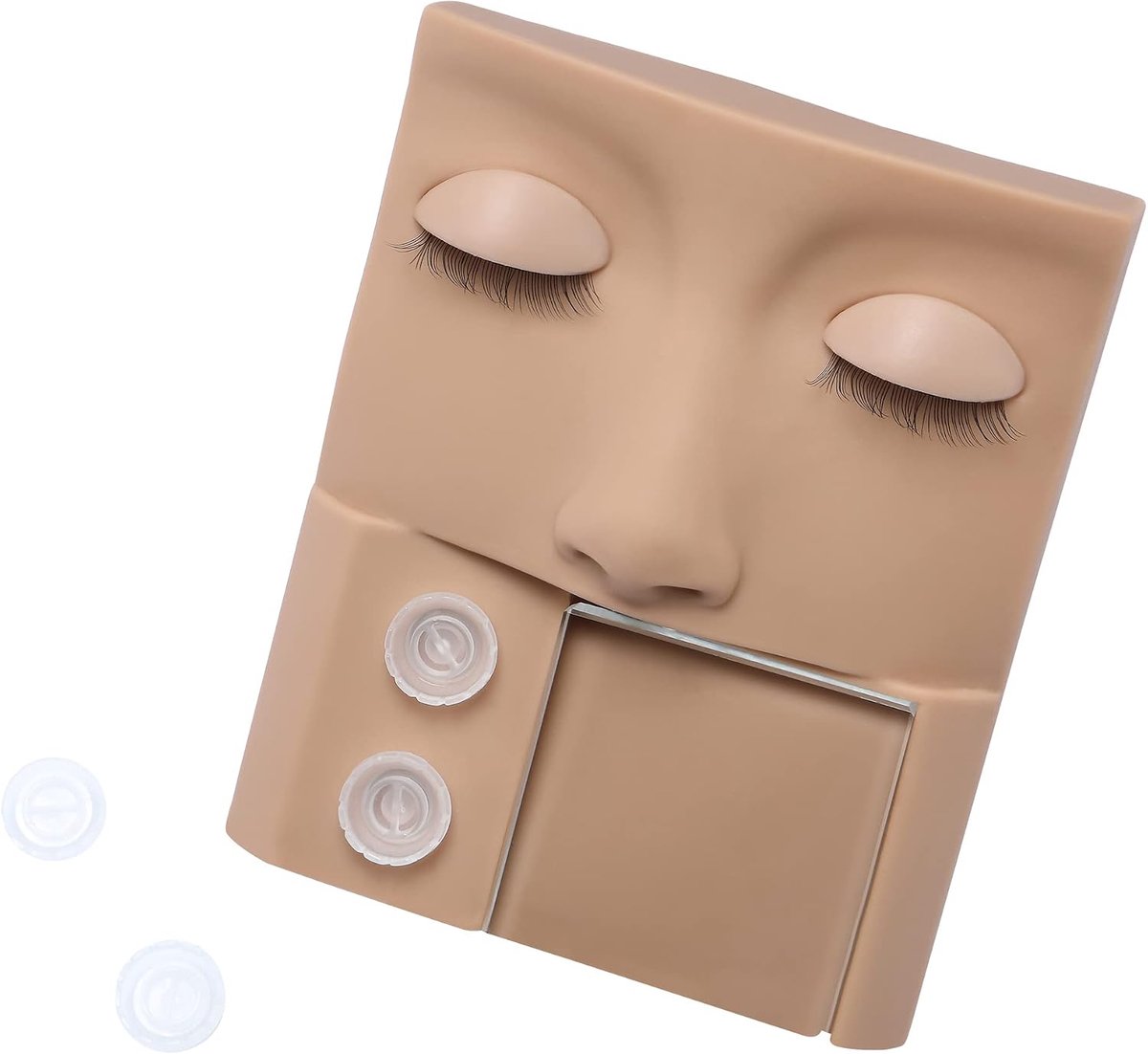 3-in-1 verwisselbare kop van siliconen, voor het oefenen van wimperverlengingen, make-up, van siliconen voor wimperoefeningen
