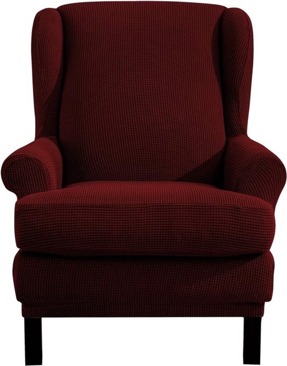 Elegante jacquard stoelhoezen - rekbare armstoelhoezen in wijnrood - voor comfort en bescherming