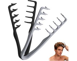 2 stukken: haarvolumecom, brede tandenkam, textuurkam met krullend haar, wortelvolume, eenvoudige naadbedekking