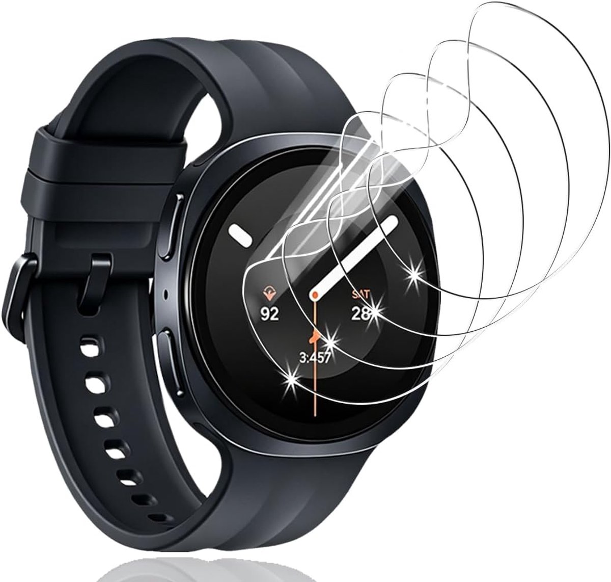 Beschermfolie voor Samsung Galaxy Watch 9 40 mm, [geen pantserglas], 4 stuks heldere HD zachte hydrogelfolie, luchtbelvrij, krasbestendig, full cover displaybeschermfolie