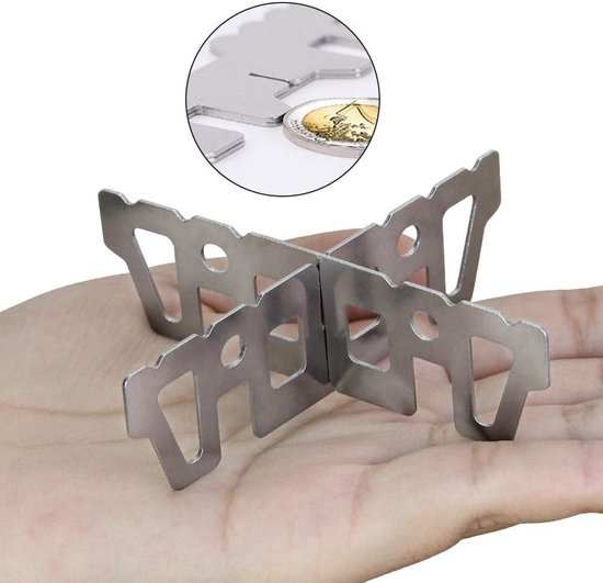 SnelShoppen - KBNIAN Kruishouder Roestvrij Staal voor Pan, Ketel en Pot - Ideaal Camping Accessoire voor Fornuis, Gasfornuis en Alcoholkoker - Outdoor — afbeelding 3