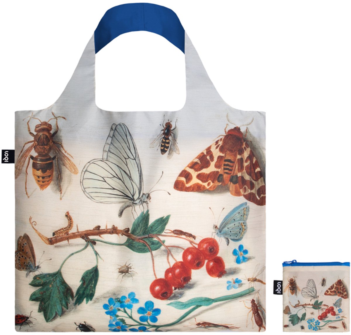 LOQI Bag Large - Two Paintings of Insects and Flowers CiCLO