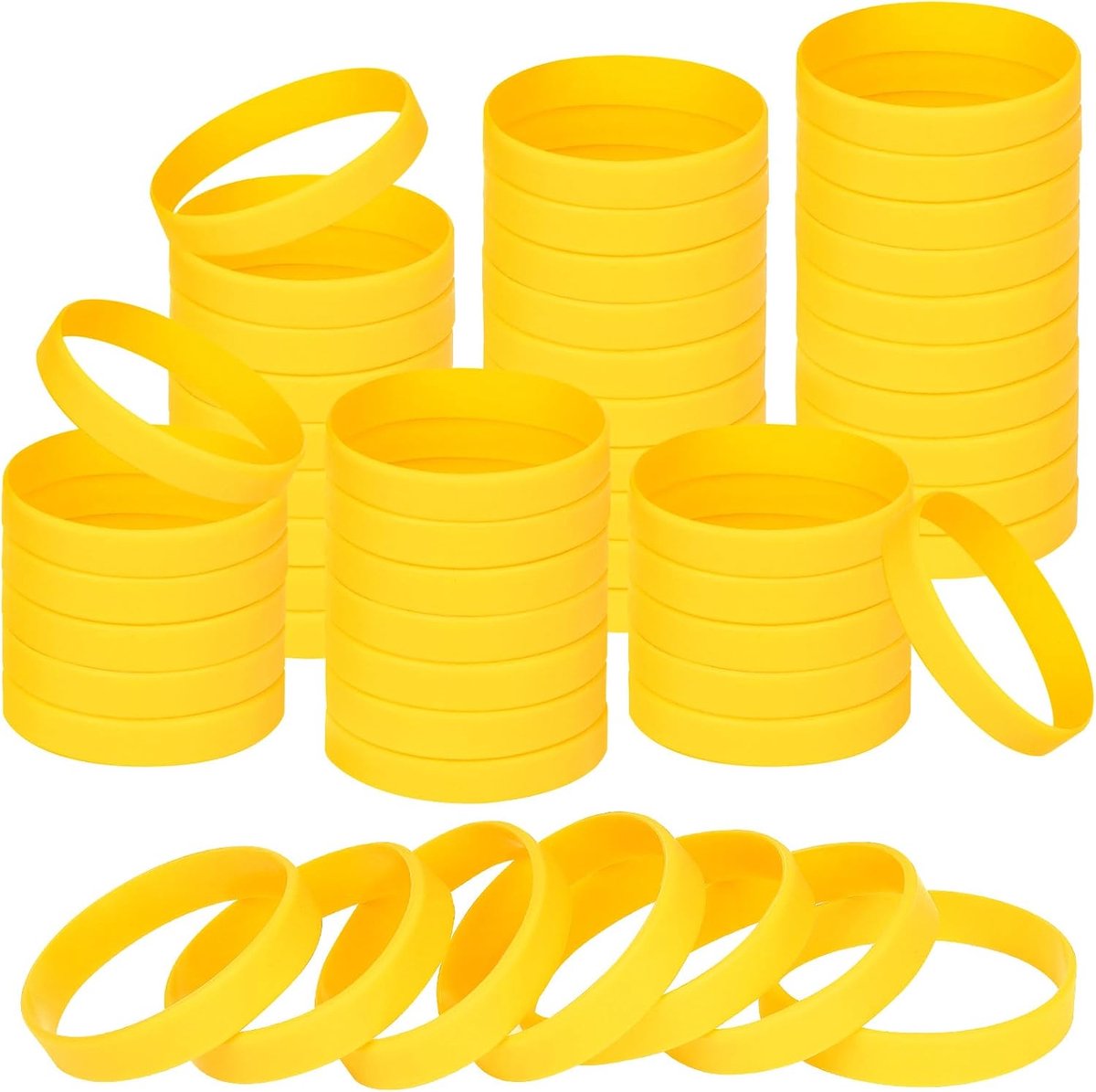 Polsbanden, 120 stuks lege rubberen armbanden, sport-feestje siliconen elastische polsbanden, bulk armbandjes voor evenementen, school, leraar benodigdheden, Siliconen