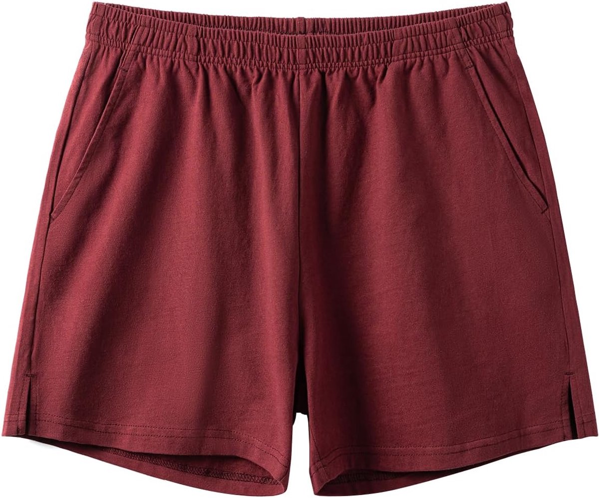 Coulee Slaapbroek voor heren, kort, katoen, 10 cm, lichte slaapshorts, korte pyjamabroek, pyjamabroek met zakken