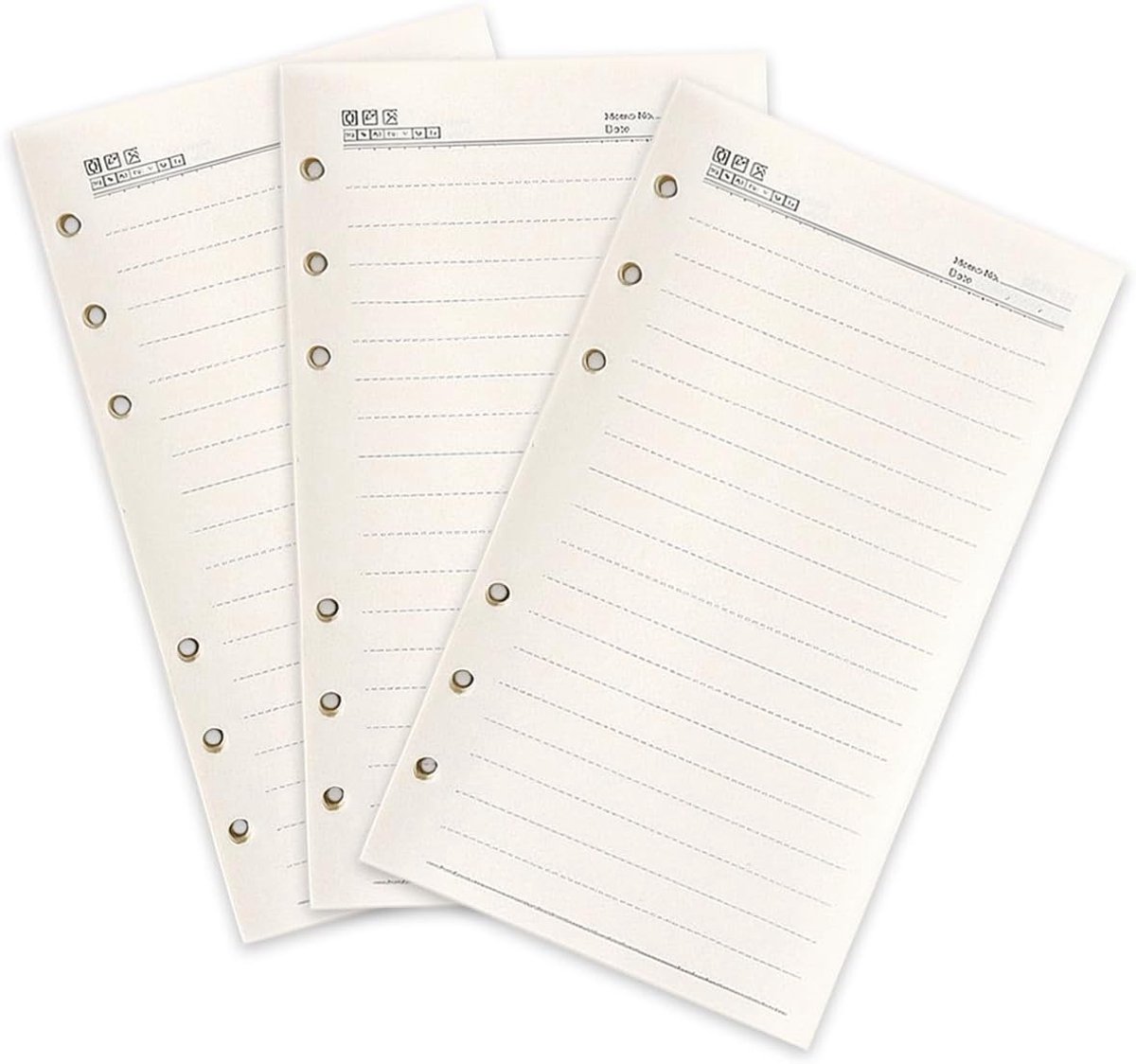 Vulpapier met Horizontale Lijnen - 3 Packs, 17cm x 9.6cm, Perfect voor Notities en Plannen