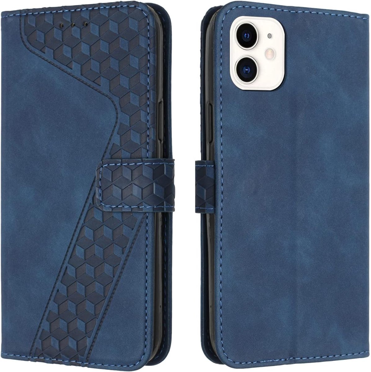 Hoesje voor iPhone 11, Lederen Portemonnee Telefoonhoesjes met Standaard Magnetic Shockproof Flip Leather Wallet Book Case（Blauw）