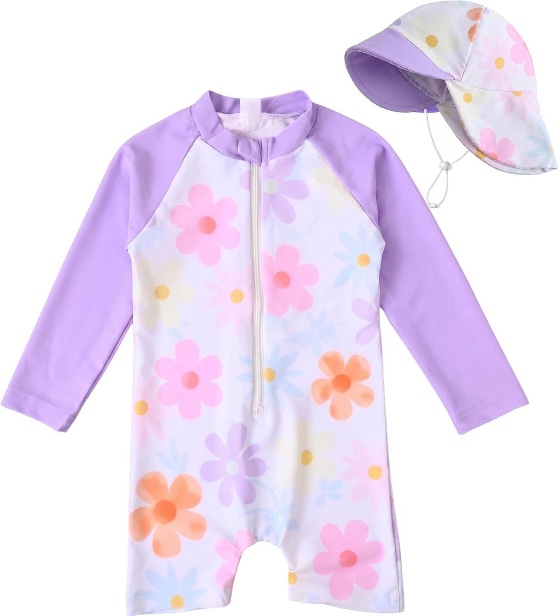 Badmode voor meisjes en jongens, UPF 50+, eendelig badpak voor peuters, 0-3 jaar, eendelig badpak voor babymeisjes, uv-bescherming, badmode voor strand en vakantie