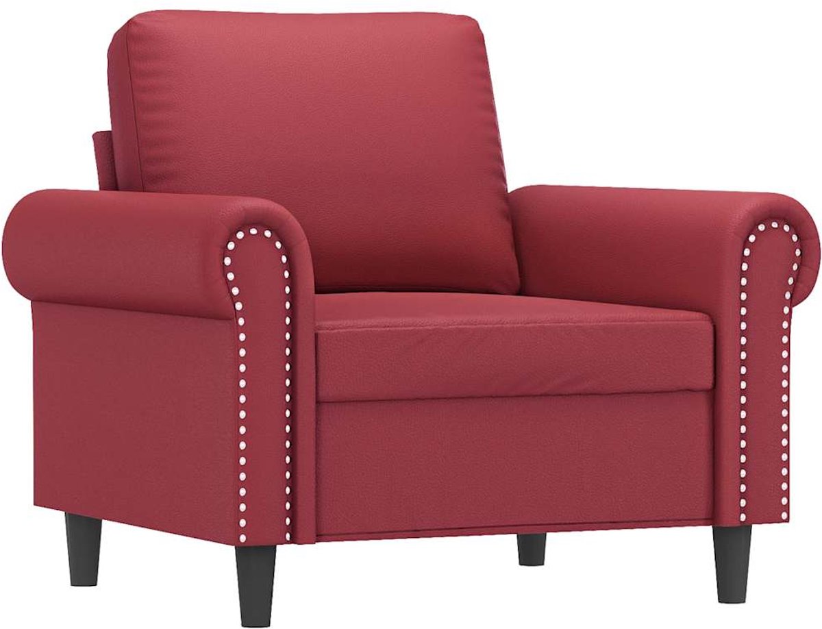 vidaXL Fauteuil - 60 - cm - kunstleer - wijnrood