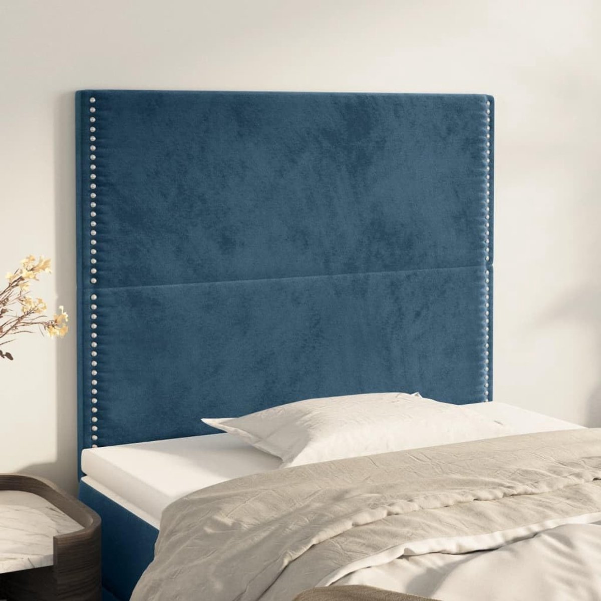 Hoofdsteunen 2 stuks donkerblauw 100 x 5 x 78/88 cm fluwelen hoofdeinde voor slaapkamer slaapkamer meubels hotels
