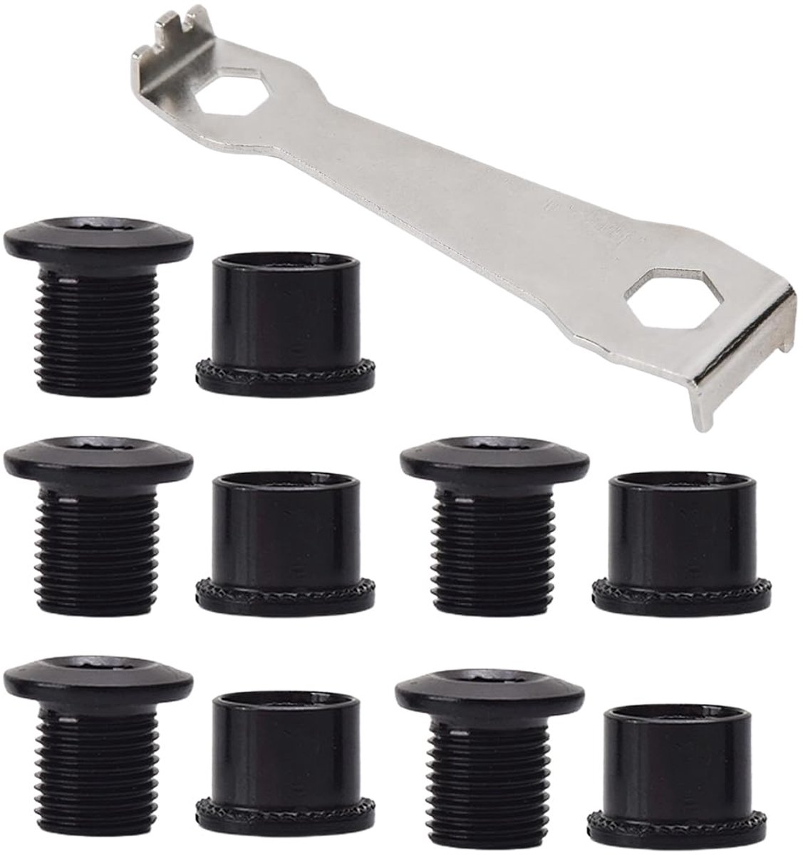 Schroeven voor fiets, aluminiumlegering, dubbele kettingbladen, met vaste sleutel, voor racefiets, mountainbike, fiets