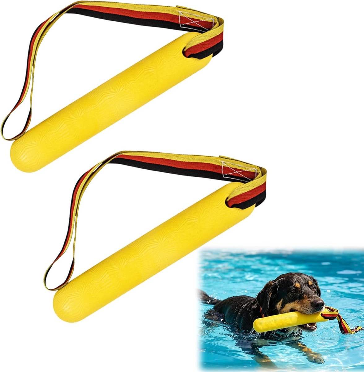 2 stuks hondenspeelgoed, waterspeelgoed, drijvende hondendummy, zwemspeelgoed voor grote honden met touw, interactief hondenspeelgoed, drijvend hondentraining, training en apporteren in het water
