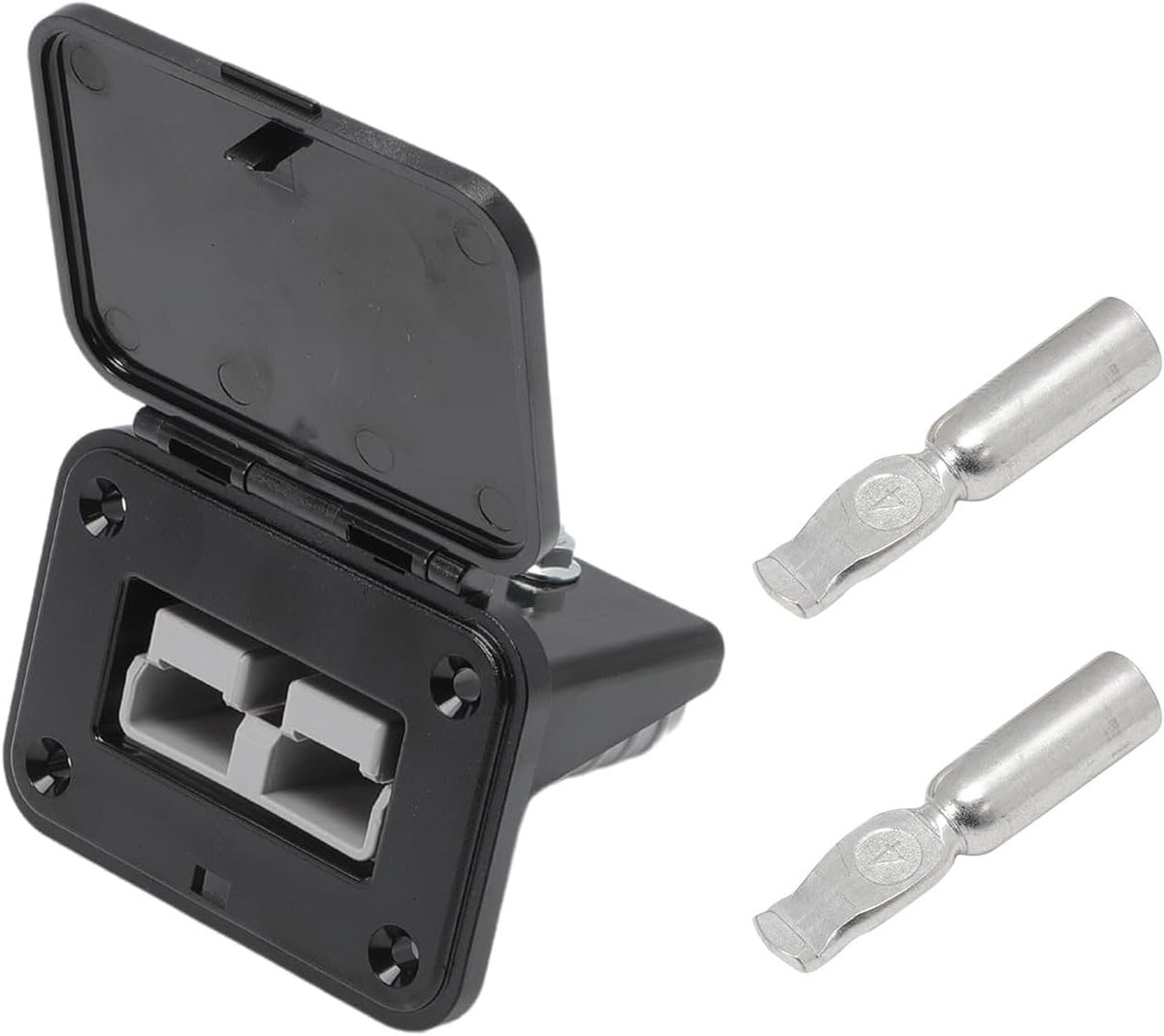 120A inbouwmontagelijst met afdekking, Compatibel met Anderson-stekkerverbinding inclusief Anderson-stekker, inbouwmontagelijst voor auto, caravan, woonwagen, motorfiets, boot, zonne-installaties