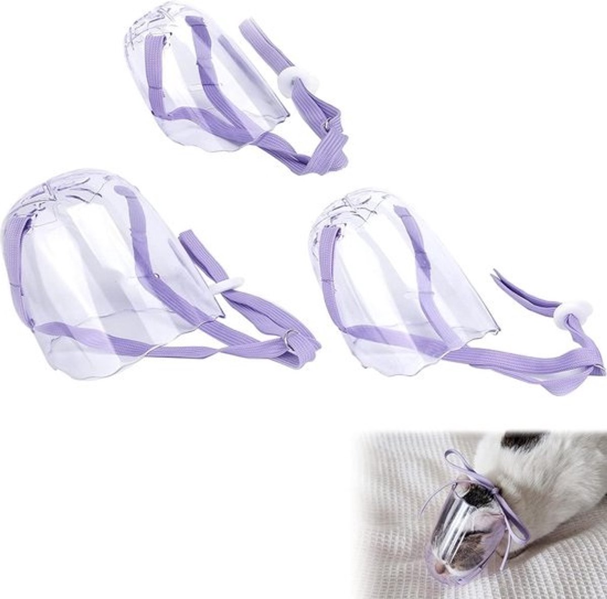 Transparante muilkorf met gezichtsbescherming - voor katten en honden - Muilkorf voor katten en honden - dog muzzle