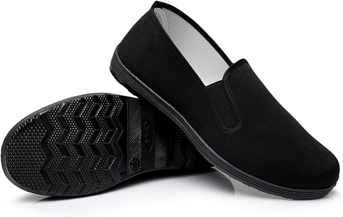 Stijl Slippers Kung Fu Martial Arts Tai Chi schoenen Rubberen zool Unisex Alles Zwart