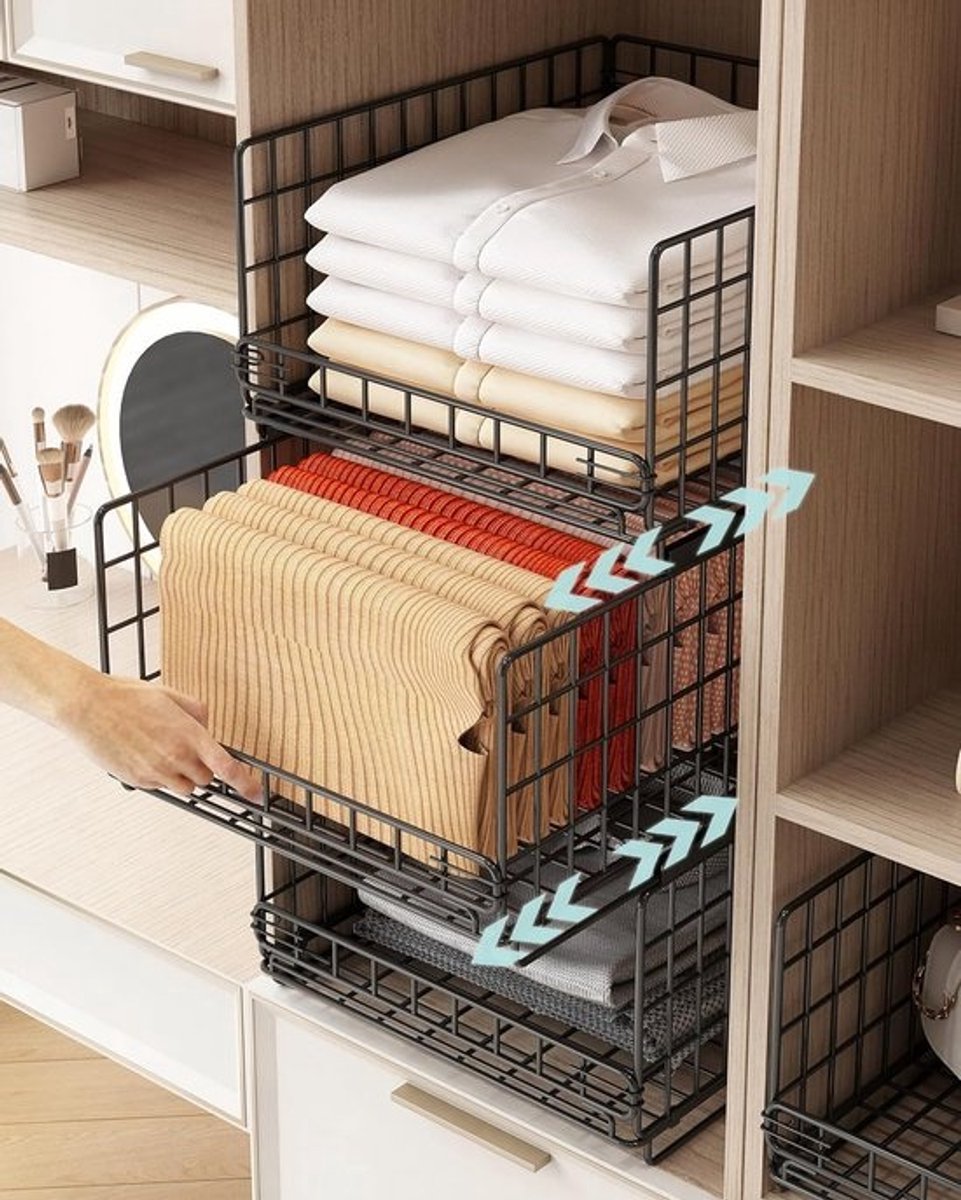 Multifunctionele kastorganizer - met uittrekbare lades - 3-delig opbergsysteem - voor kleding, speelgoed en meer