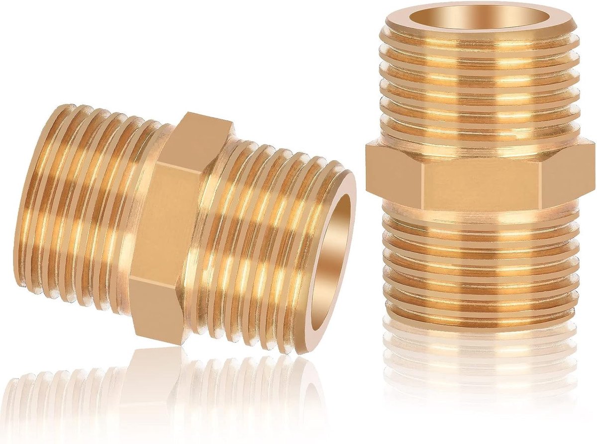 Double nipple 1/2 inch threaded fittings double nipple on both sides suitable for plumbing, central heating, hot and - ShopVlot