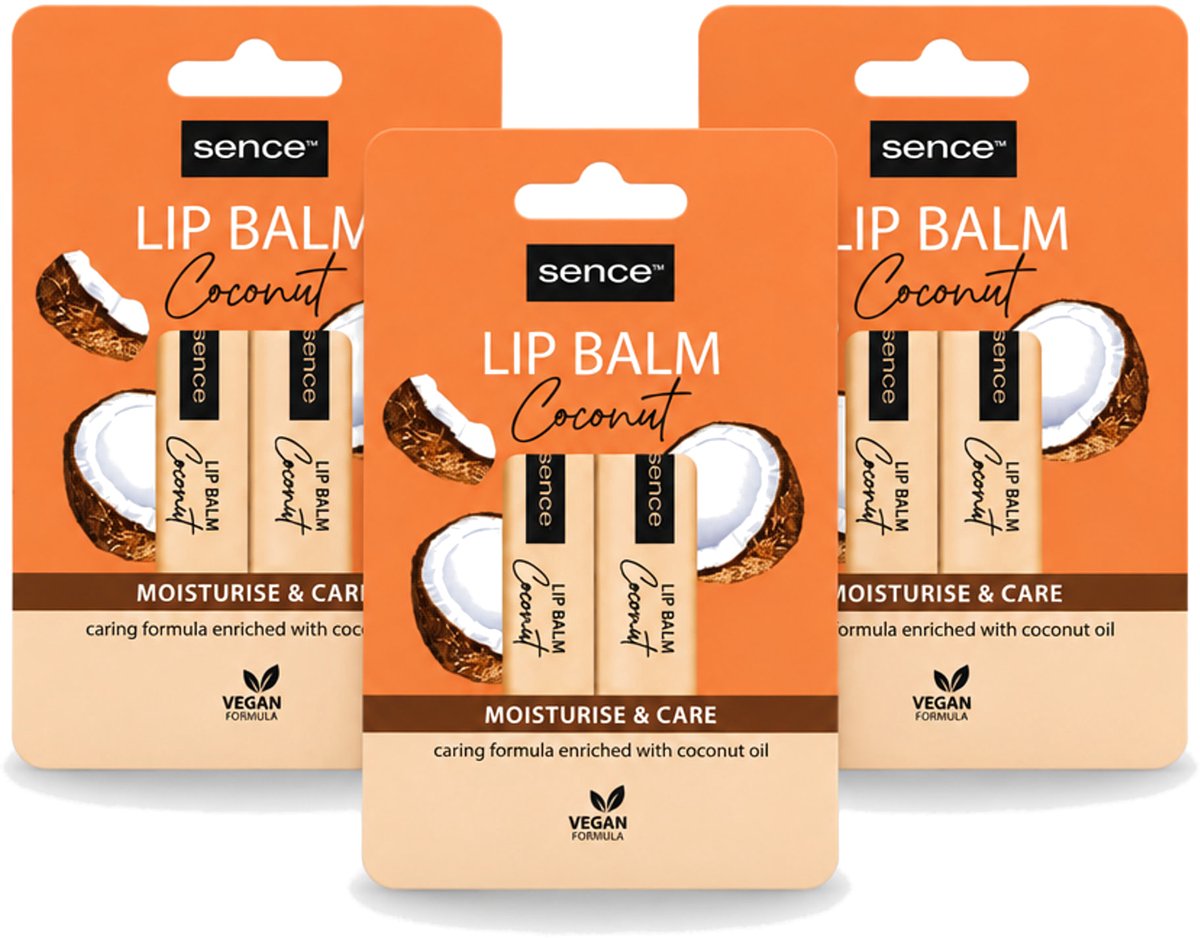 3 x Sence - Moisturise & Care - Lippenbalsem Duo - Verzorgend - 2 x 4,3 g - Voordeelverpakking - 3 stuks
