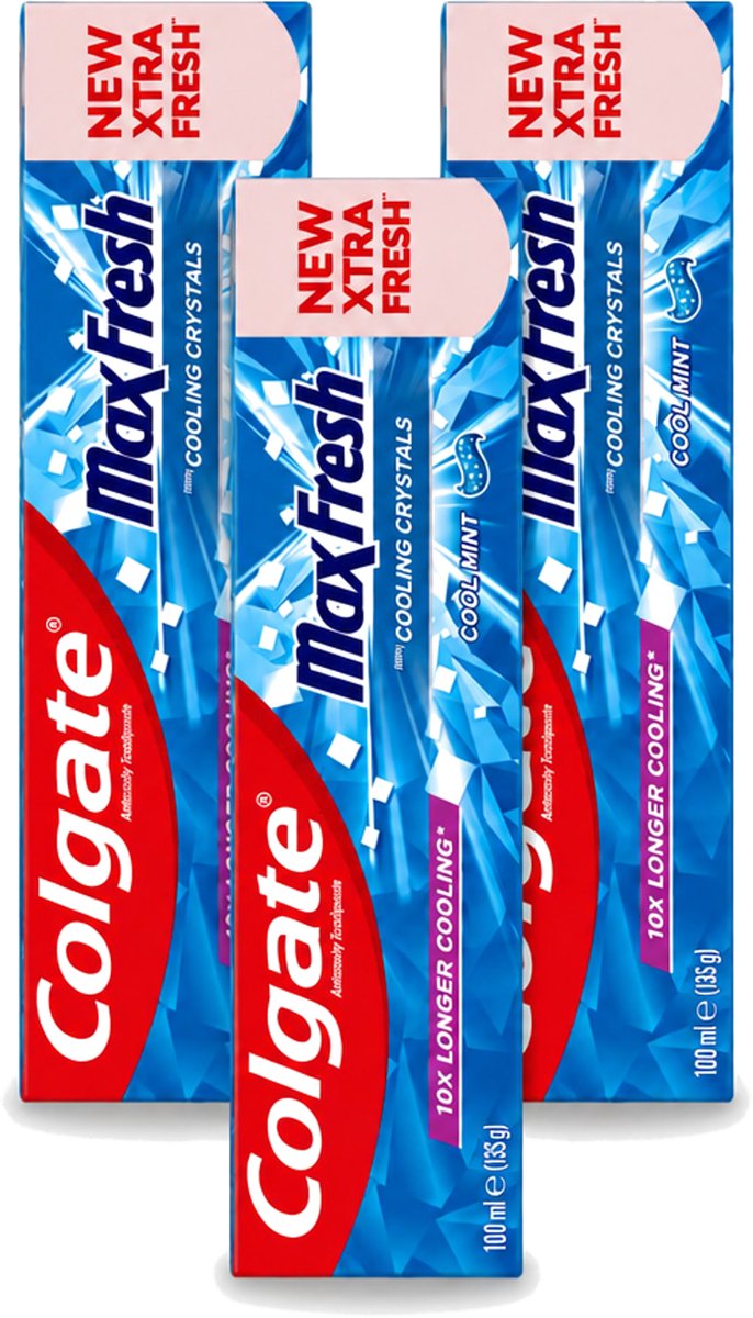 3 x Colgate - Max Fresh - Cool Mint - Tandpasta - 100ml - Voordeelverpakking - 3 stuks