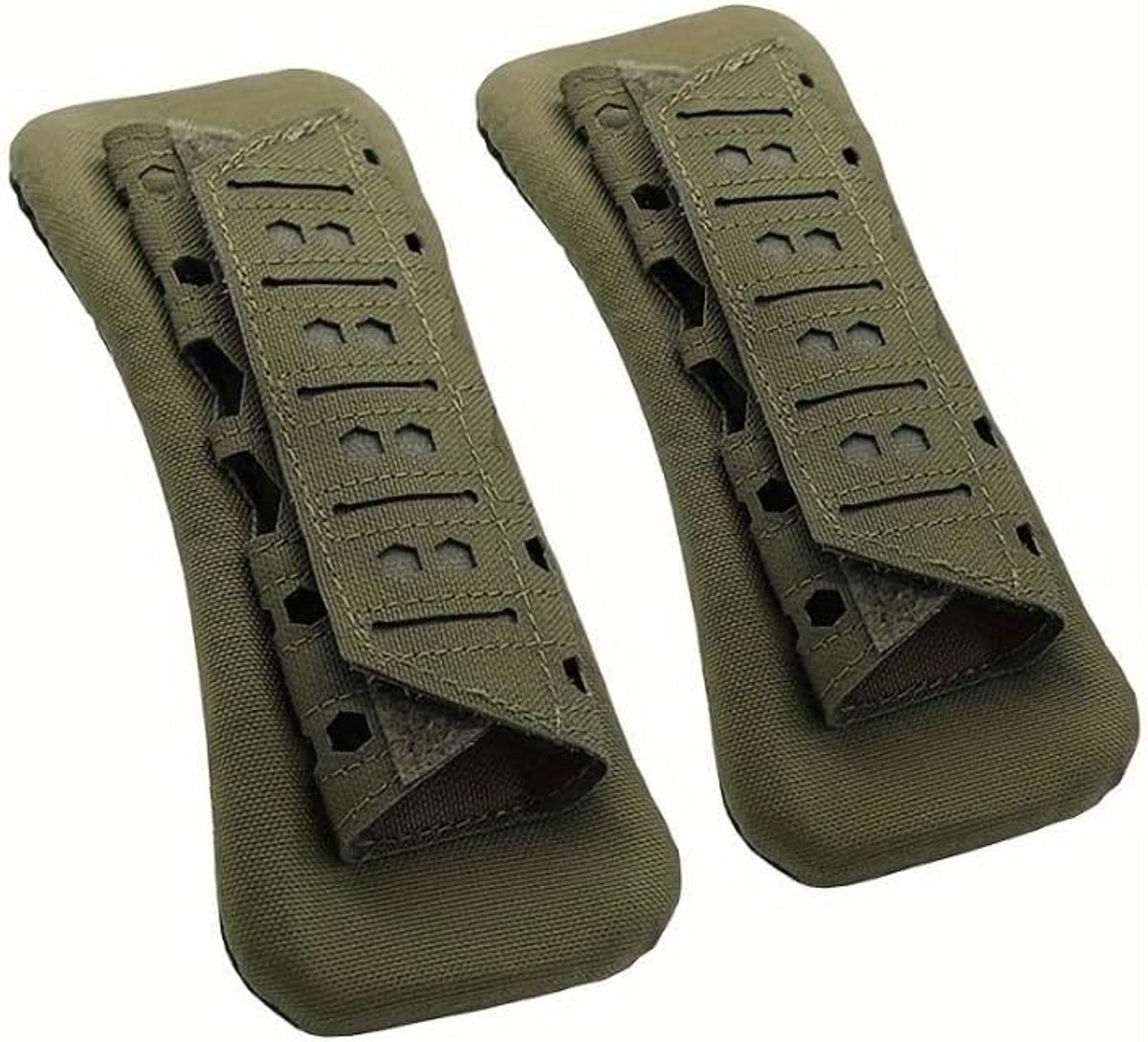 Pack van 2 stuks - Schouderbandmat - Tactical Vest Schouderbandmat - Ademende Mesh Eye Buffer Mat - Rugzak Schouderbandmat - Vervangbare Schouderbandmat - Groen